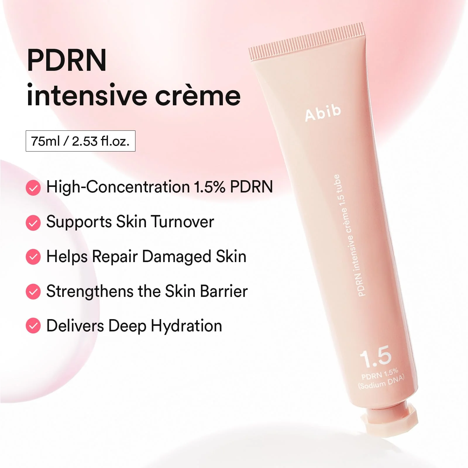 Abib PDRN Intensive Cream 1.5 Tube 2.54 fl oz, Salmon DNA PDRN Hydrating Moisturizer for Dull and Stressed Skin, Skin Turnover and Barrier Care, with Peptides and Hyaluronic Acid, Korean Skincare - Image 7