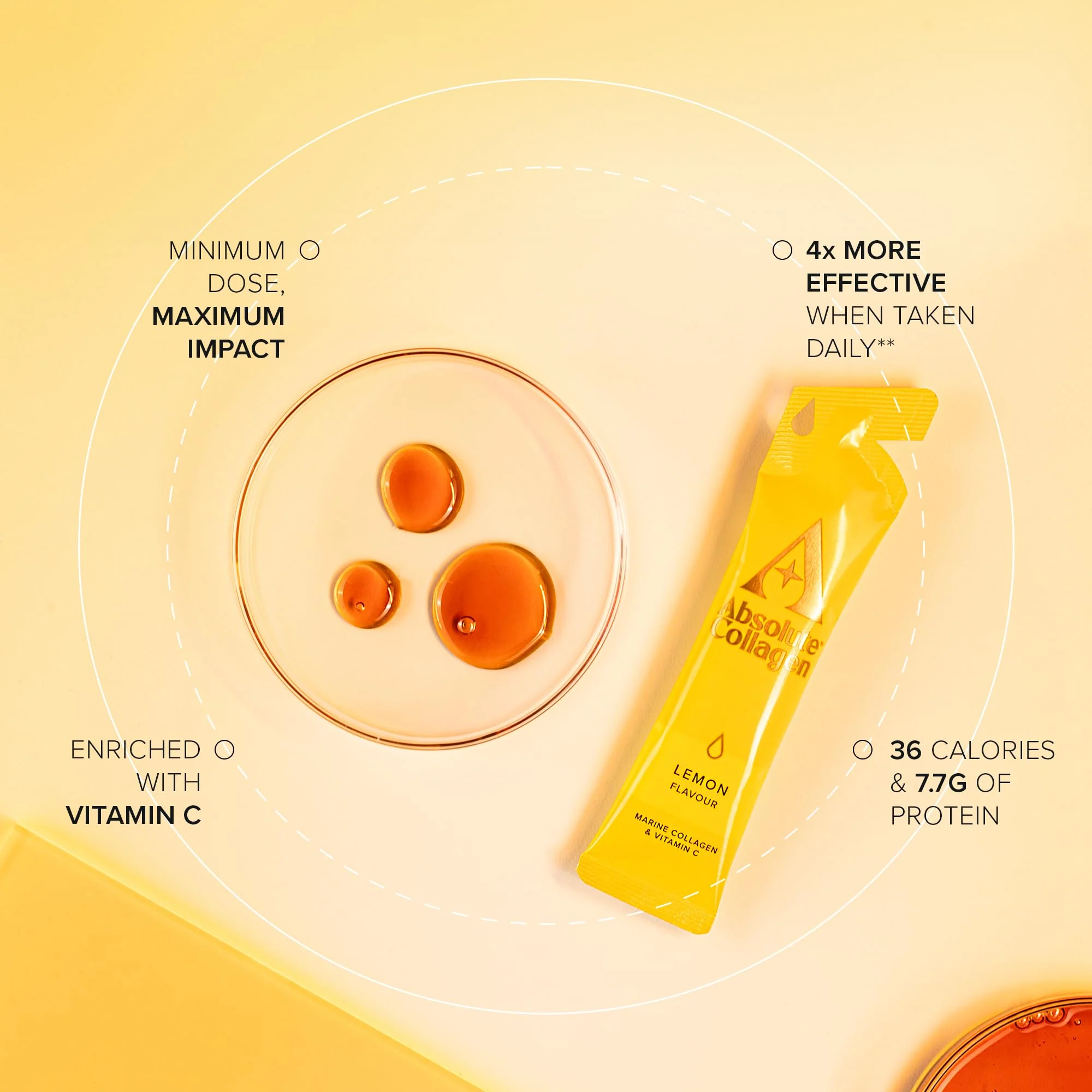 Absolute Collagen Marine Liquid Collagen Supplement for Women - Lemon Flavour (Original Lemon) - Image 2