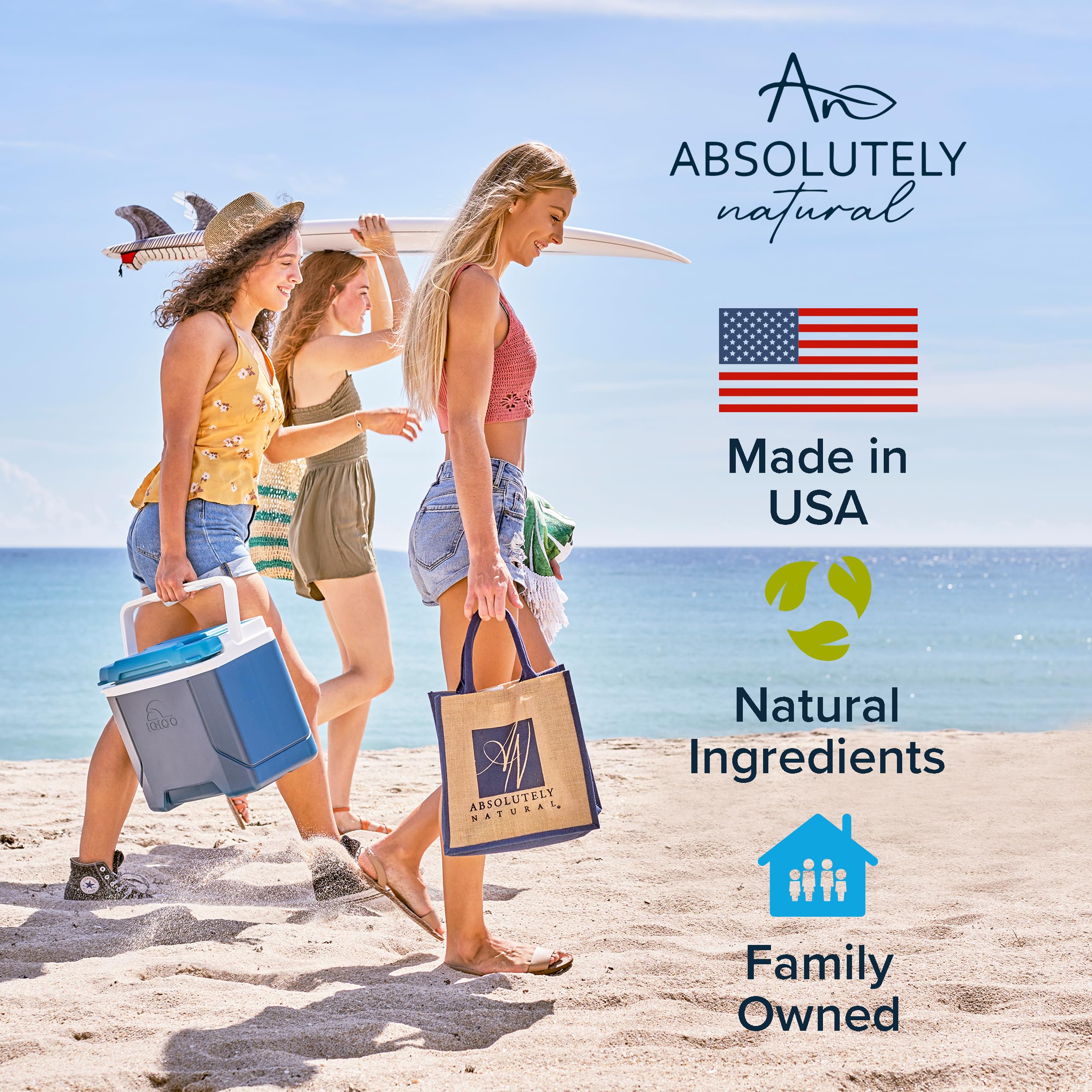 Absolutely Natural - SPF 15 Mineral Sunscreen - Broad Spectrum Water Resistant Moisturizer Lotion For Body & Face - With Non-Nano Zinc Oxide, Vitamin E, & Antioxidants - Made in USA, 3 Oz - Image 7
