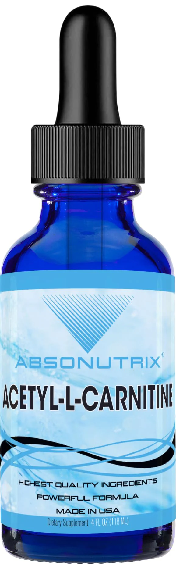 Absonutrix Acetyl L-Carnitine, 593mg per Serving, 200 Potent Servings, Quick Absorption Liquid Drops, Gluten-Free, Third-Party Tested, GMP-Certified, Non-GMO, Made in USA - Image 2