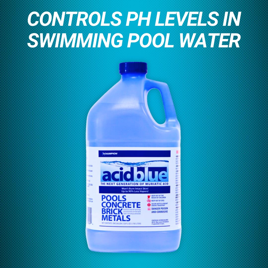 Acid Blue - Low Fume Muriatic Acid for Swimming Pools & Spas - Lower's pH, Reduces Alkalinity - 2 Gallon - Image 3