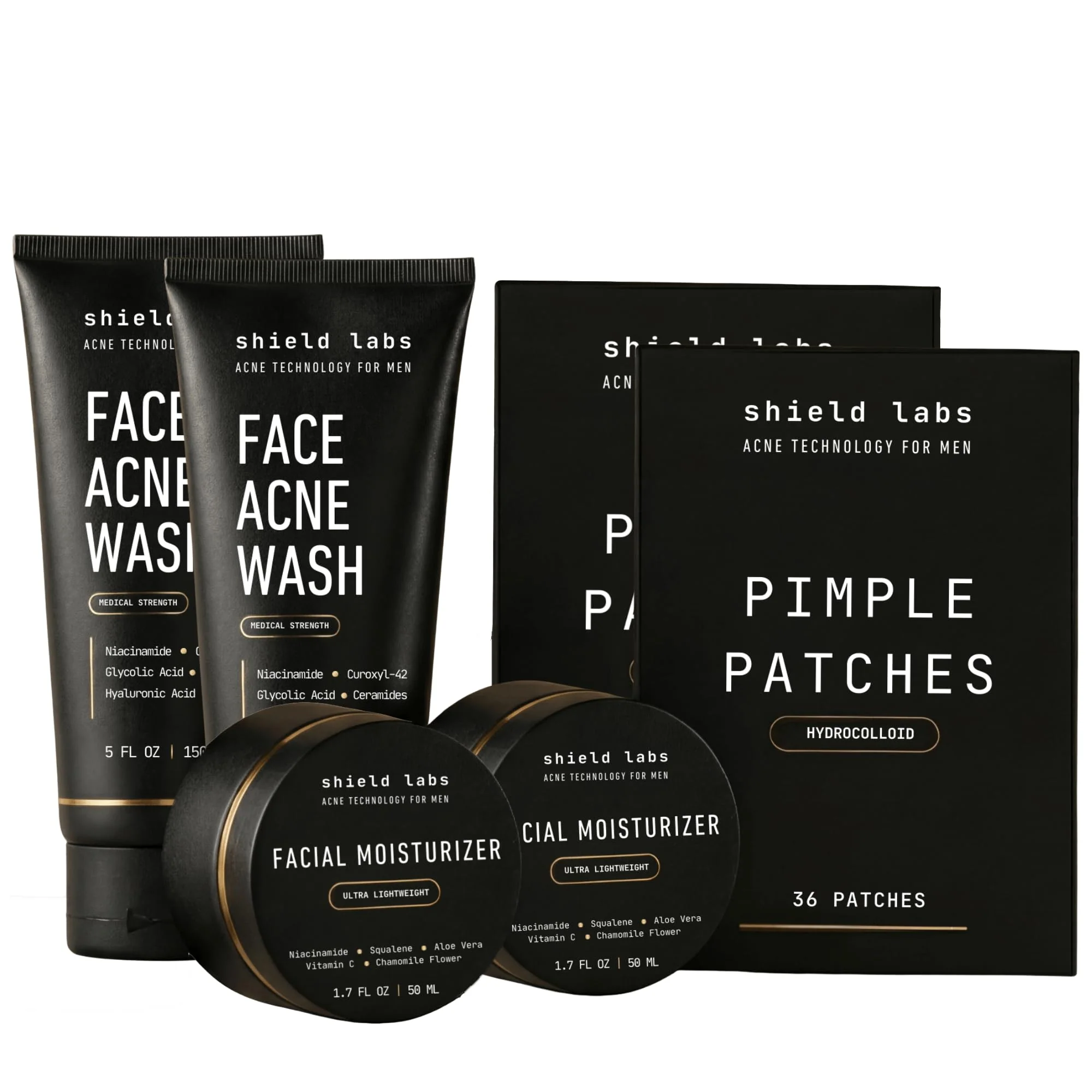 Acne System for Men and Boys, Face Wash, Moisturizer, Pimple Patches, Shield Men's Skin Care Set (4 Months) - Image 2