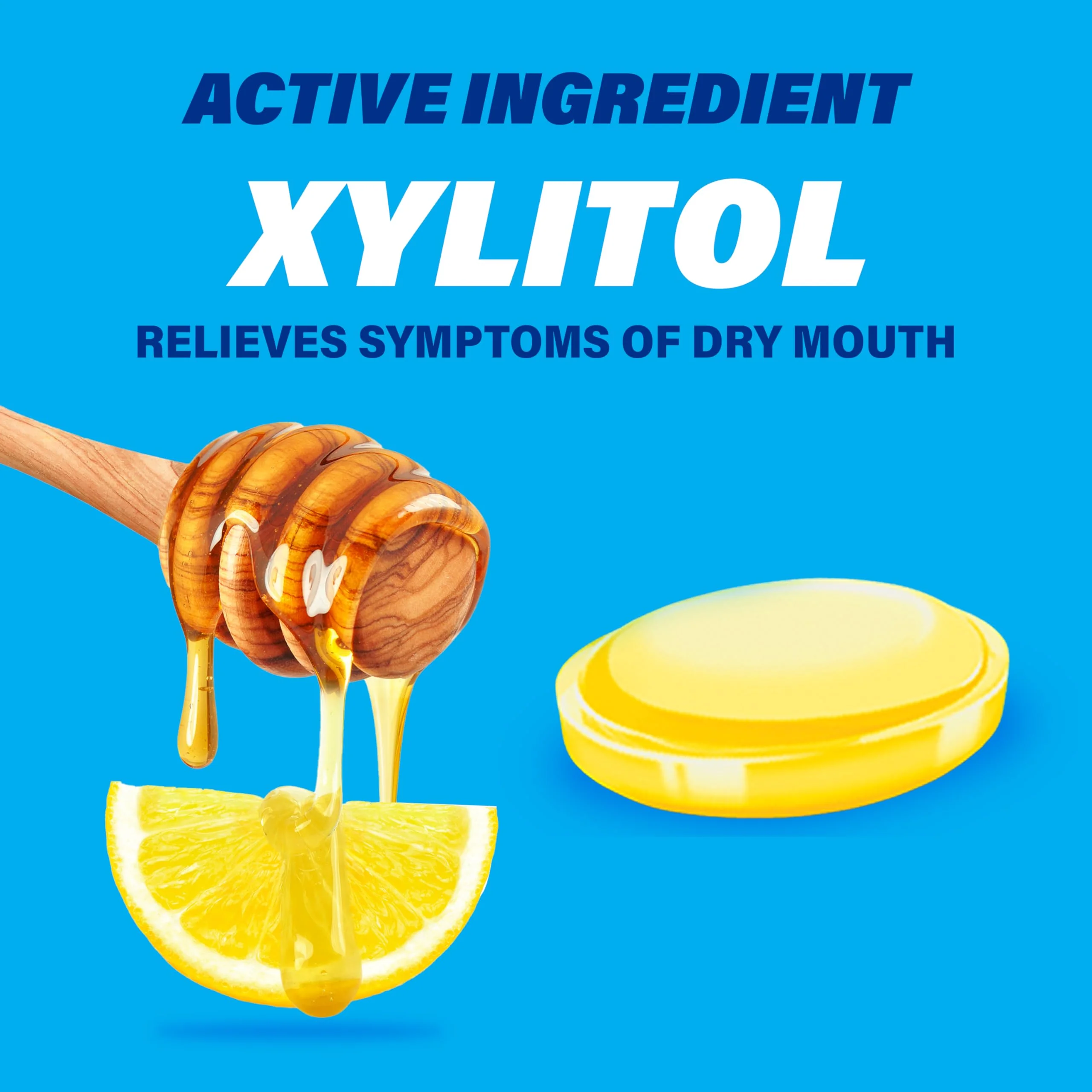 ACT Dry Mouth Lozenges with Xylitol, Soothes, Moisturizes & Freshens, Honey-Lemon, Value Size, 36 ct., 2 pk - Image 5