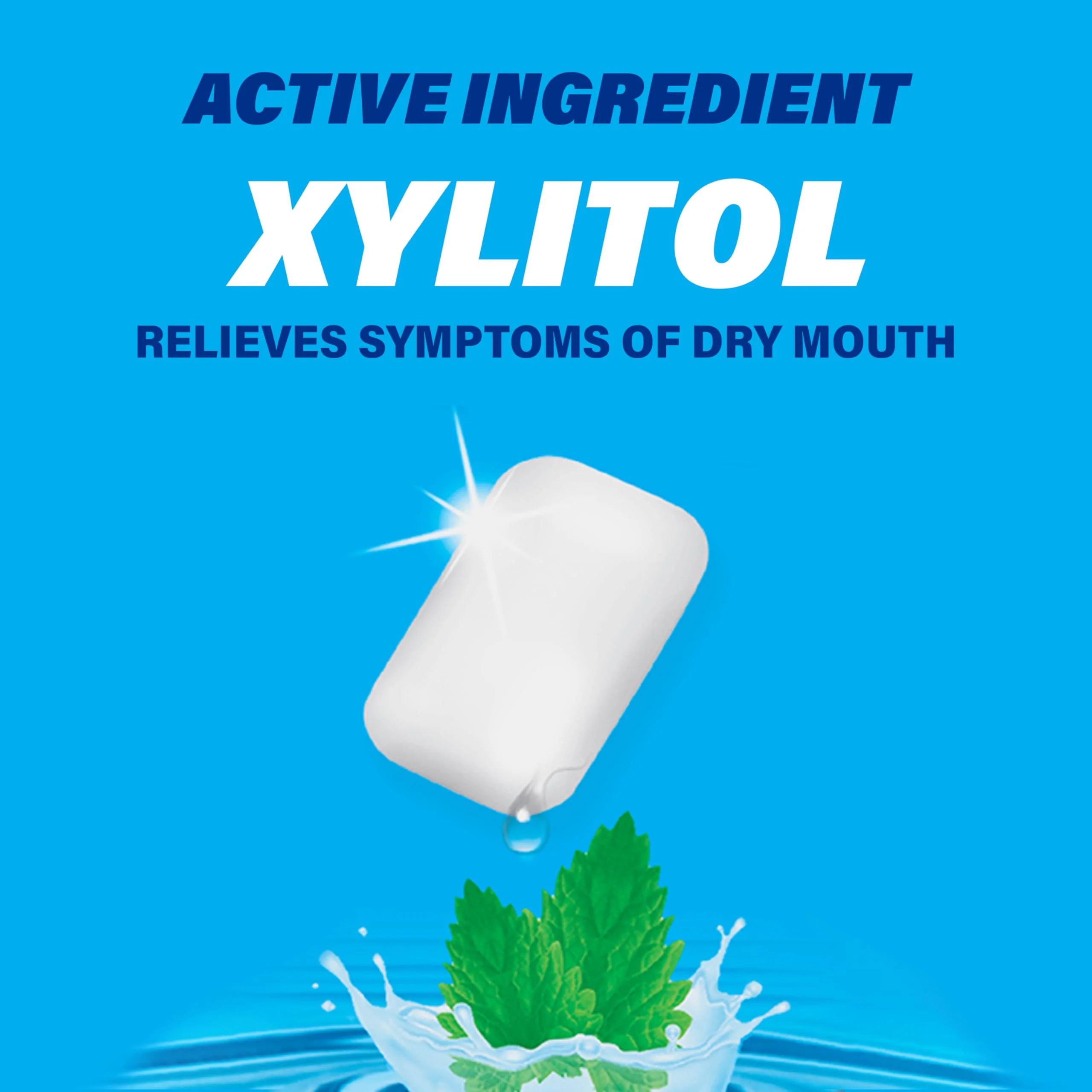ACT Dry Mouth Moisturizing Gum, 20 Pieces, With Xylitol, Sugar Free Soothing Mint - Image 5