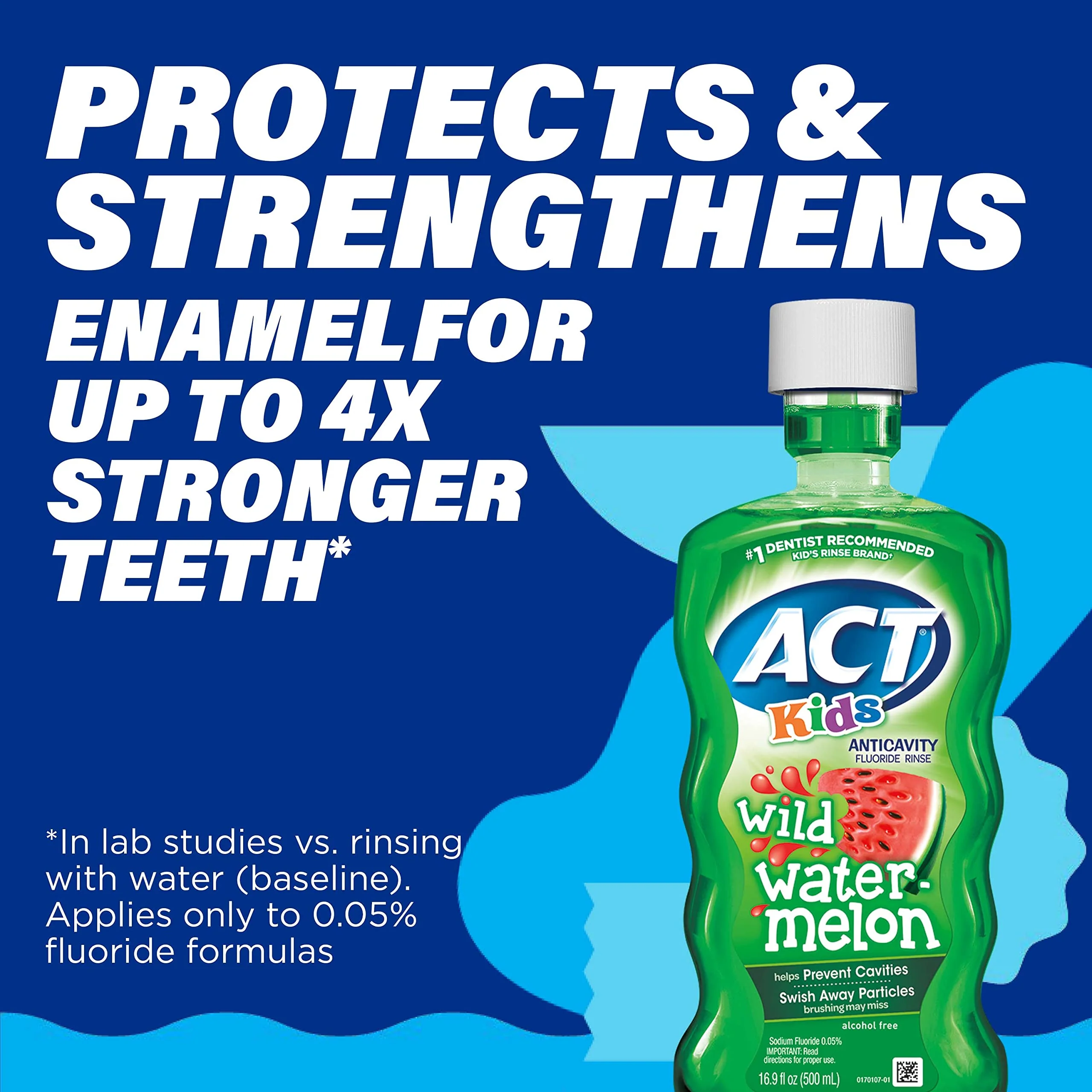 ACT Kids Anticavity Mouthwash, Wild Watermelon | Fluoride Rinse | Alcohol Free | 16.9 fl. oz. | Pack of 2 - Image 5