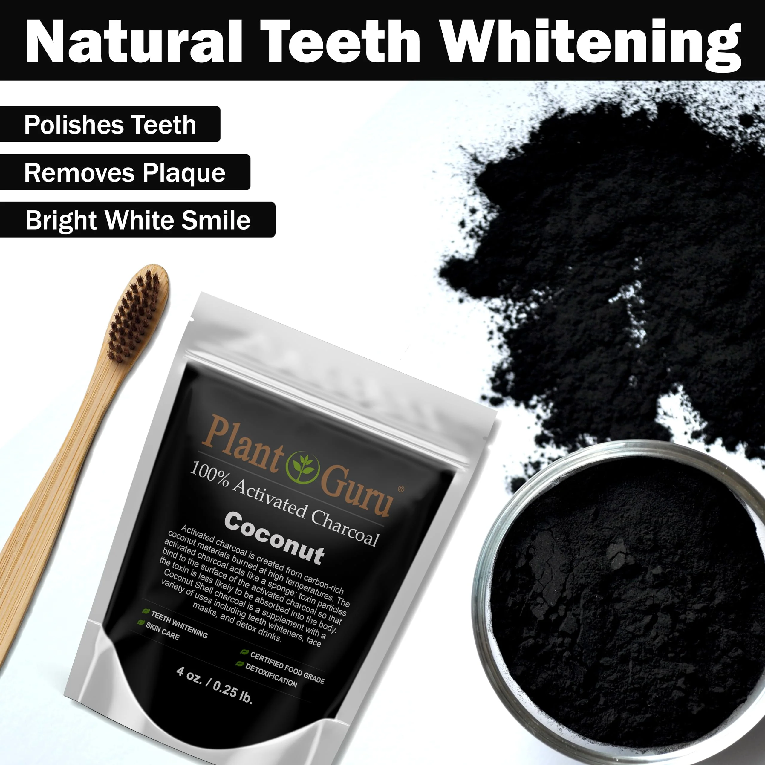 Activated Charcoal Powder Bulk - 1.75 lbs. Jar, Coconut - Food Grade Kosher Non-GMO - Teeth Whitening, Facial Mask and Soap Making. Promotes Natural Detoxification and Helps Digestion - Image 6