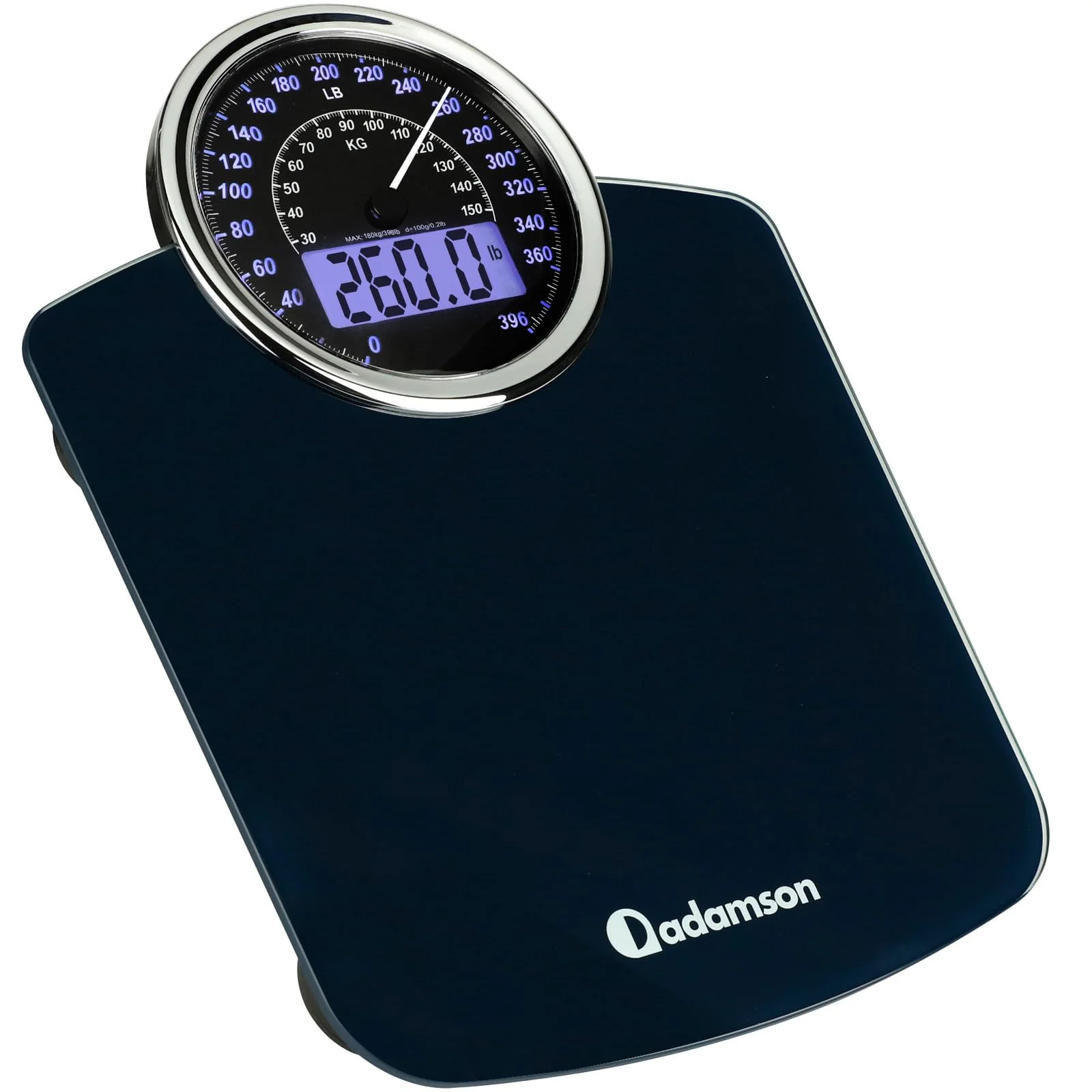 Adamson Hybrid 2-in-1 Analog & Digital Weighing Scale for Body Weight up to 400lbs - Thick Tempered Glass - Extra Large Display - Easy to Read Digital Bathroom Scale - New - Image 2