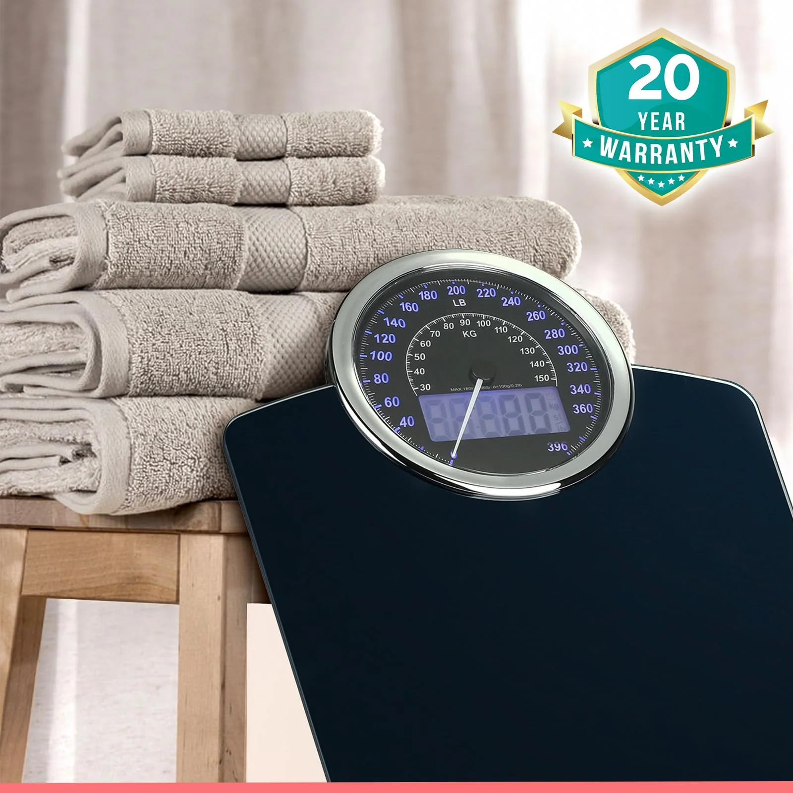Adamson Hybrid 2-in-1 Analog & Digital Weighing Scale for Body Weight up to 400lbs - Thick Tempered Glass - Extra Large Display - Easy to Read Digital Bathroom Scale - New - Image 7