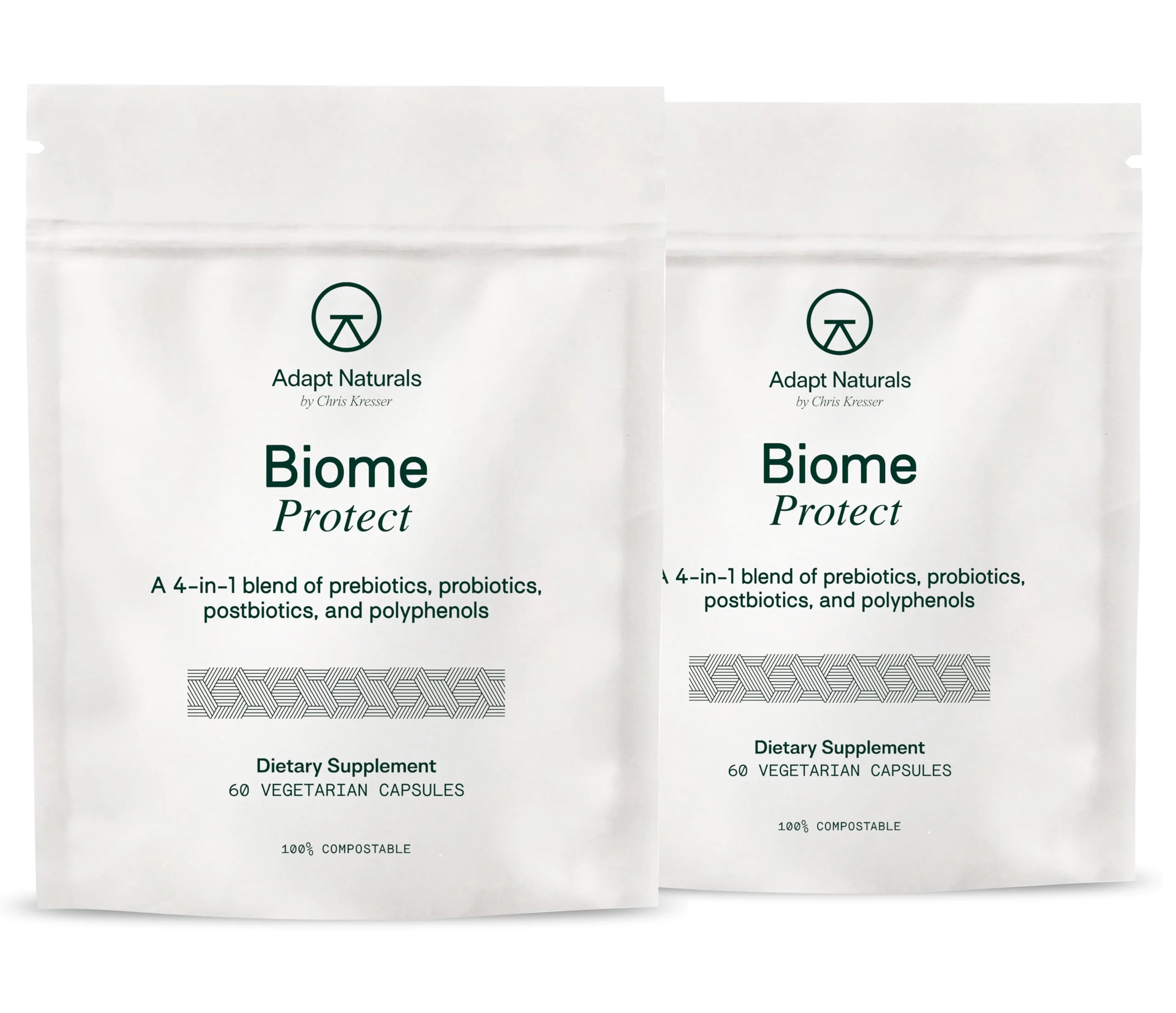 Adapt Naturals 4-in-1 Biome Protect Prebiotics, Probiotics Supplement Postbiotics & Polyphenols for Microbiome, Gut Health & Defense for Women & Men, 60 Day Supply