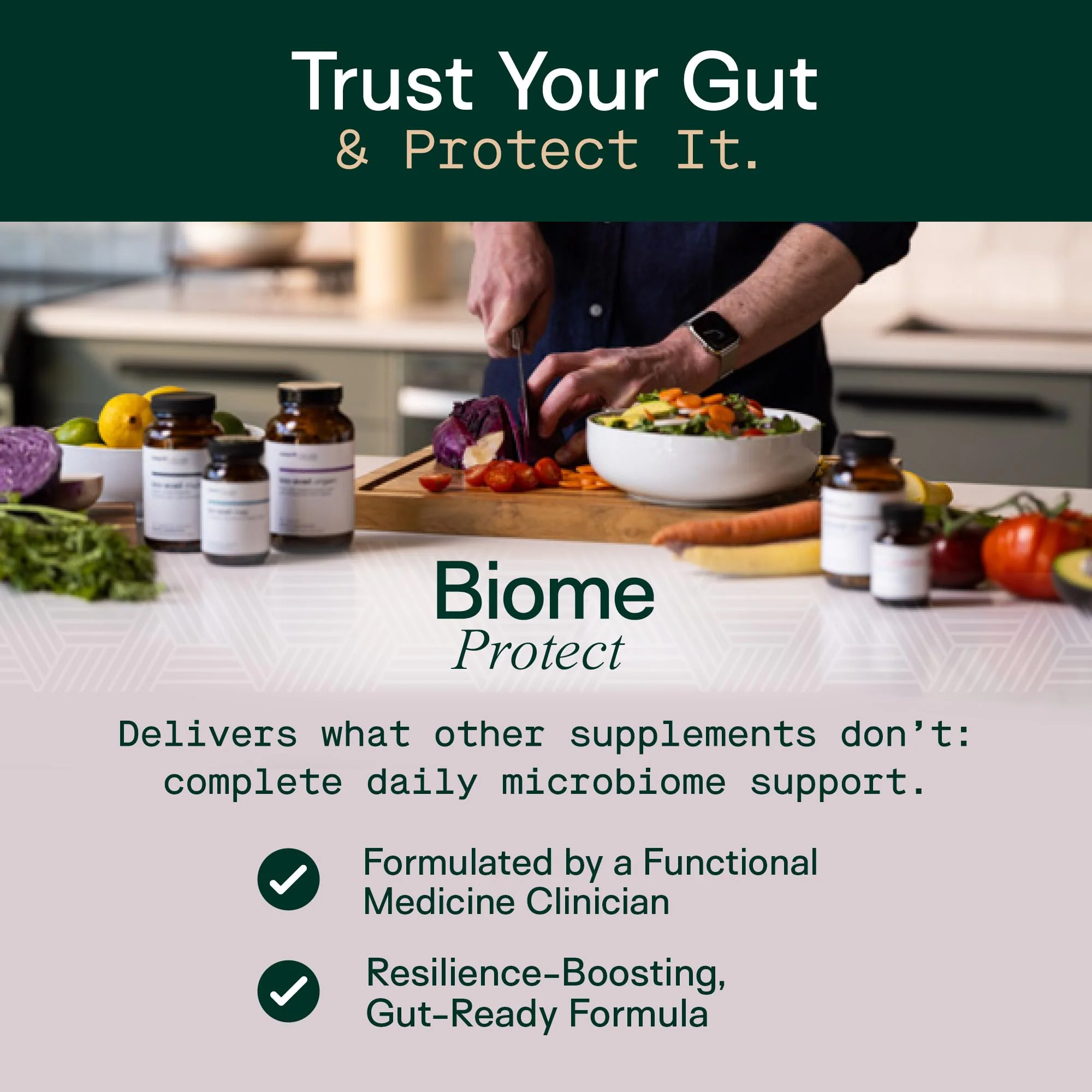 Adapt Naturals 4-in-1 Biome Protect Prebiotics, Probiotics Supplement Postbiotics & Polyphenols for Microbiome, Gut Health & Defense for Women & Men, 60 Day Supply - Image 3