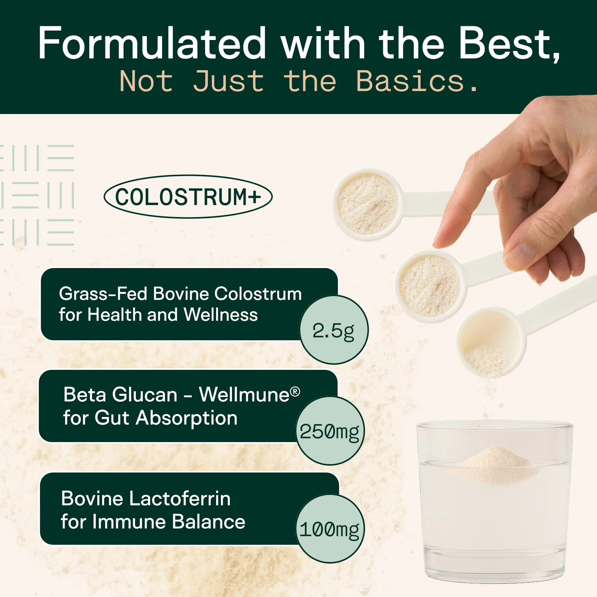Adapt Naturals Colostrum Supplement with Lactoferrin & Beta-Glucan, Bio-Avail Grass Fed Bovine Colostrum Powder for Gut Health, Immune Support & Vitality | Non-GMO, 2500mg, Unflavored - 30 Days Supply - Image 3