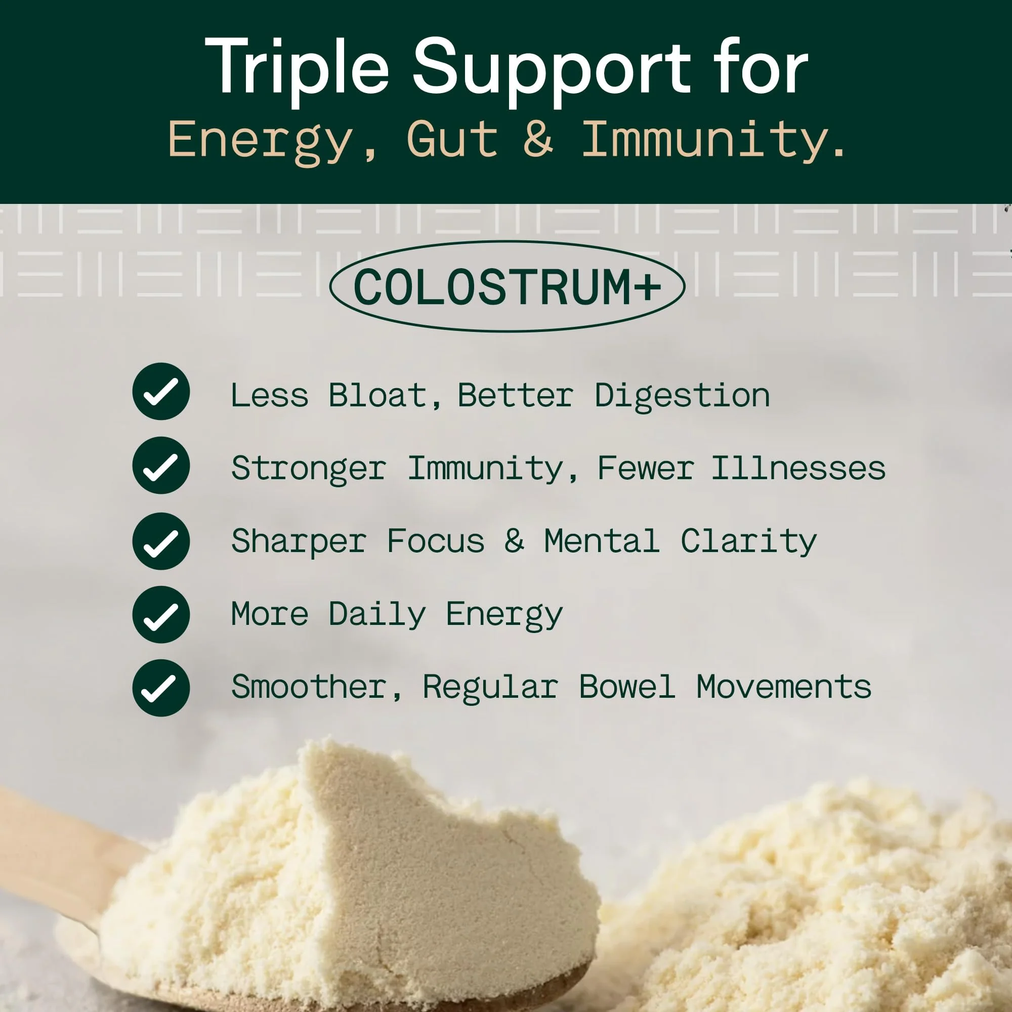 Adapt Naturals Colostrum Supplement with Lactoferrin & Beta-Glucan, Bio-Avail Grass Fed Bovine Colostrum Powder for Gut Health, Immune Support & Vitality | Non-GMO, 2500mg, Unflavored - 30 Days Supply - Image 6