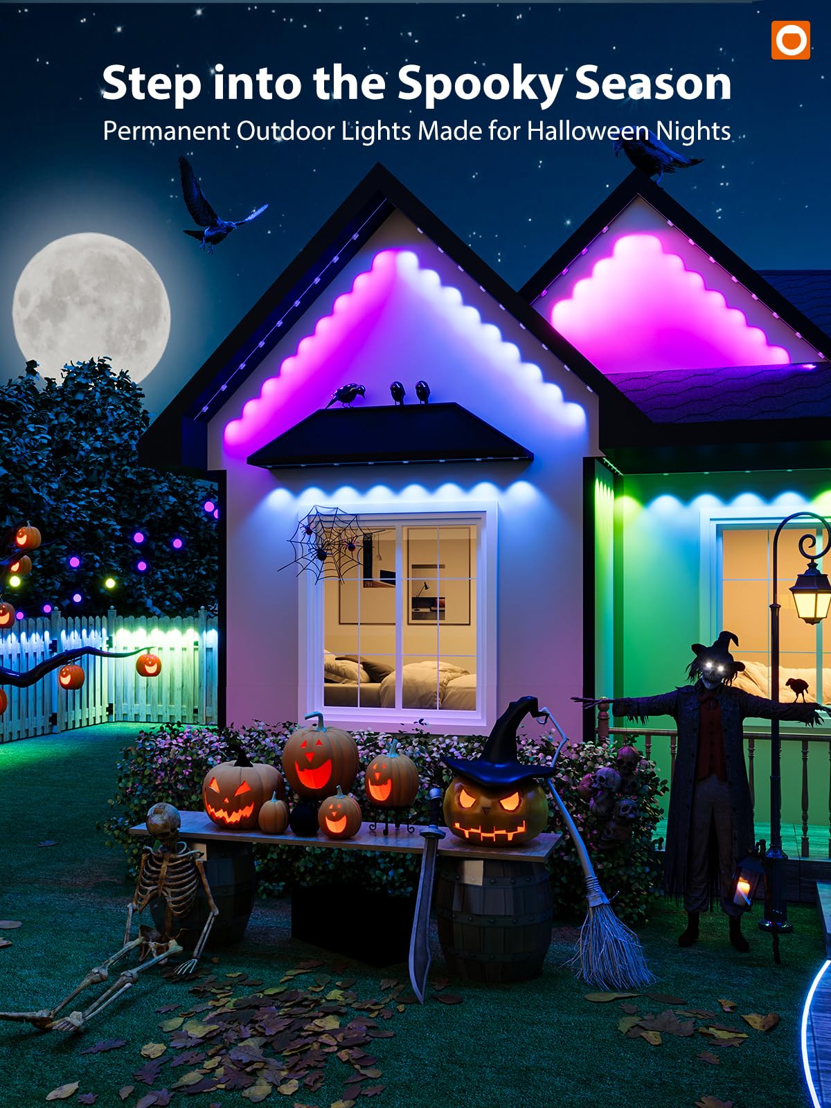addlon 200FT Permanent Outdoor Lights, RGB+IC Smart LED Outdoor Lights for House, App & Remote Control, DIY Scene Mode, IP67 Waterproof Christmas Light, Holiday, Party, Halloween Decorations - Image 9
