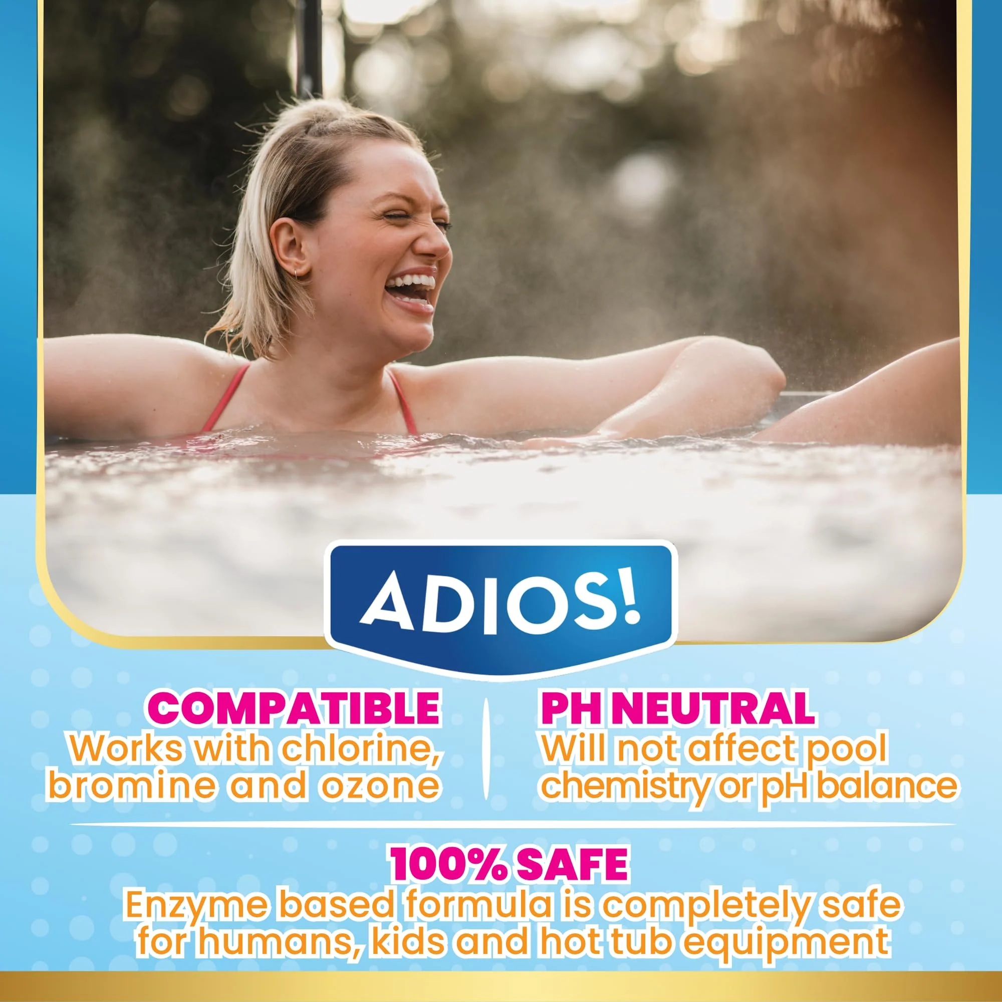 ADIOS! 3-in-1 Spa Cleaner - Clarifies Water, Stops Scum and Removes Foam, Works with Chlorine and Bromine 16oz - Image 6