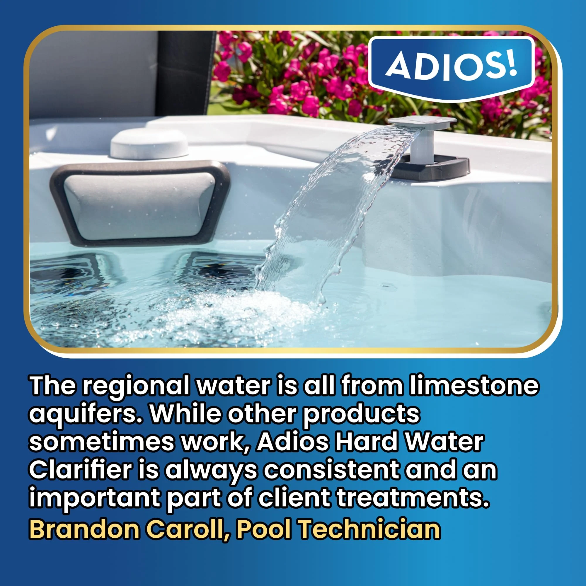 ADIOS! Hot Tub Hard Water Calcium Remover with Scale and Stain Clarifier, Soften Treat and Reduce Spa Deposits - 16oz (Pint) - Image 3