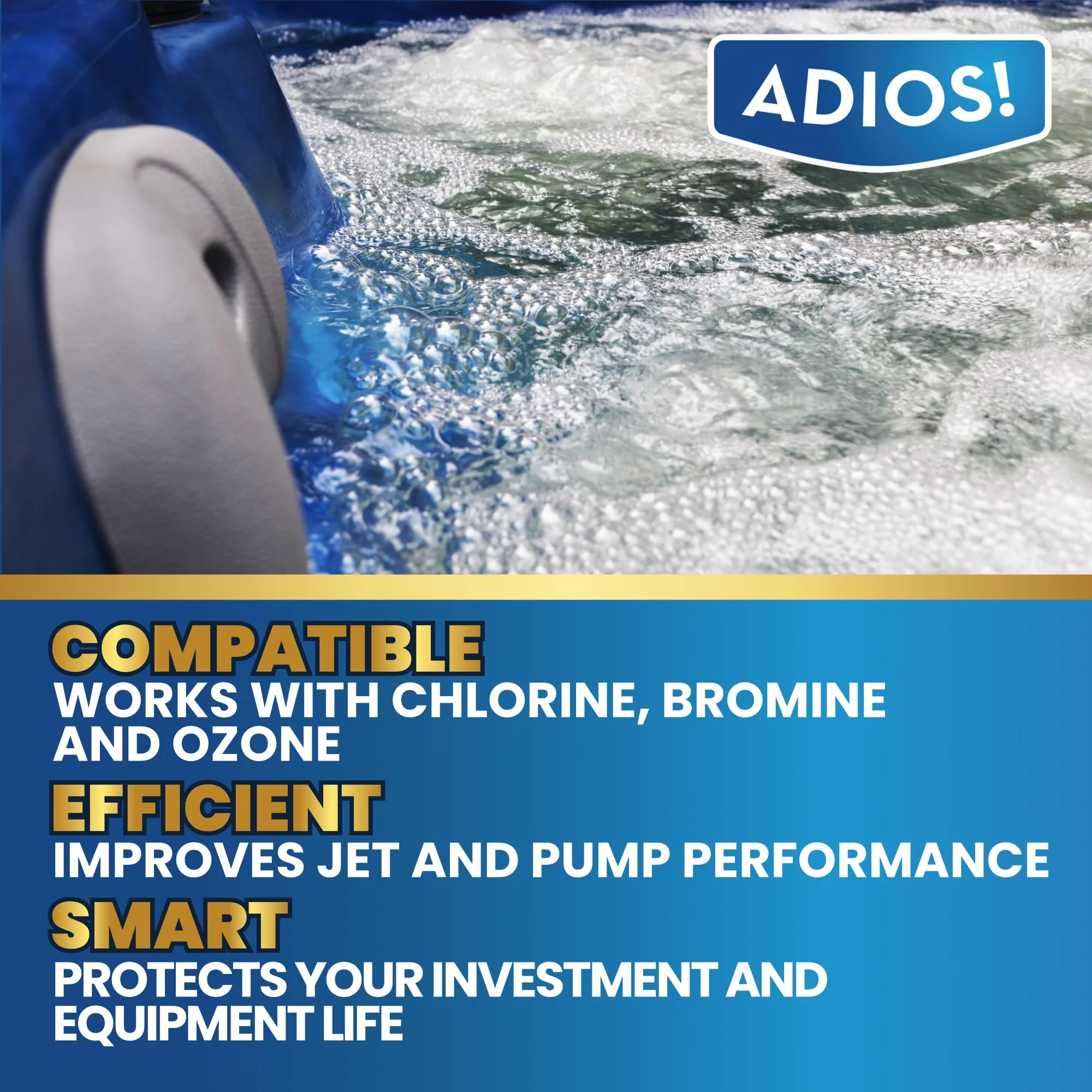 ADIOS! Hot Tub Hard Water Calcium Remover with Scale and Stain Clarifier, Soften Treat and Reduce Spa Deposits - 16oz (Pint) - Image 5