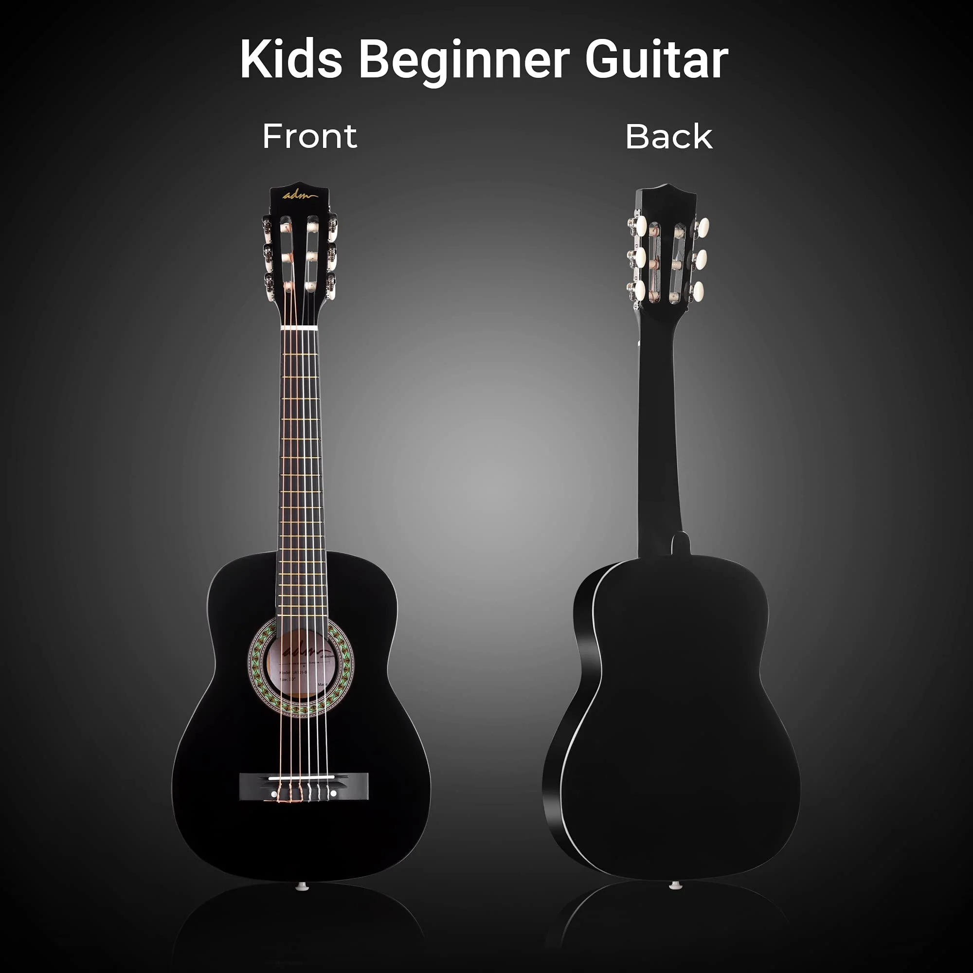 ADM Beginner Acoustic Classical Guitar Nylon Strings Wooden Guitar Bundle Kit for Kid Boy Girl Student Youth Guitarra Online Lessons with Starter Accessories (30 Inch, Geen) - Image 7