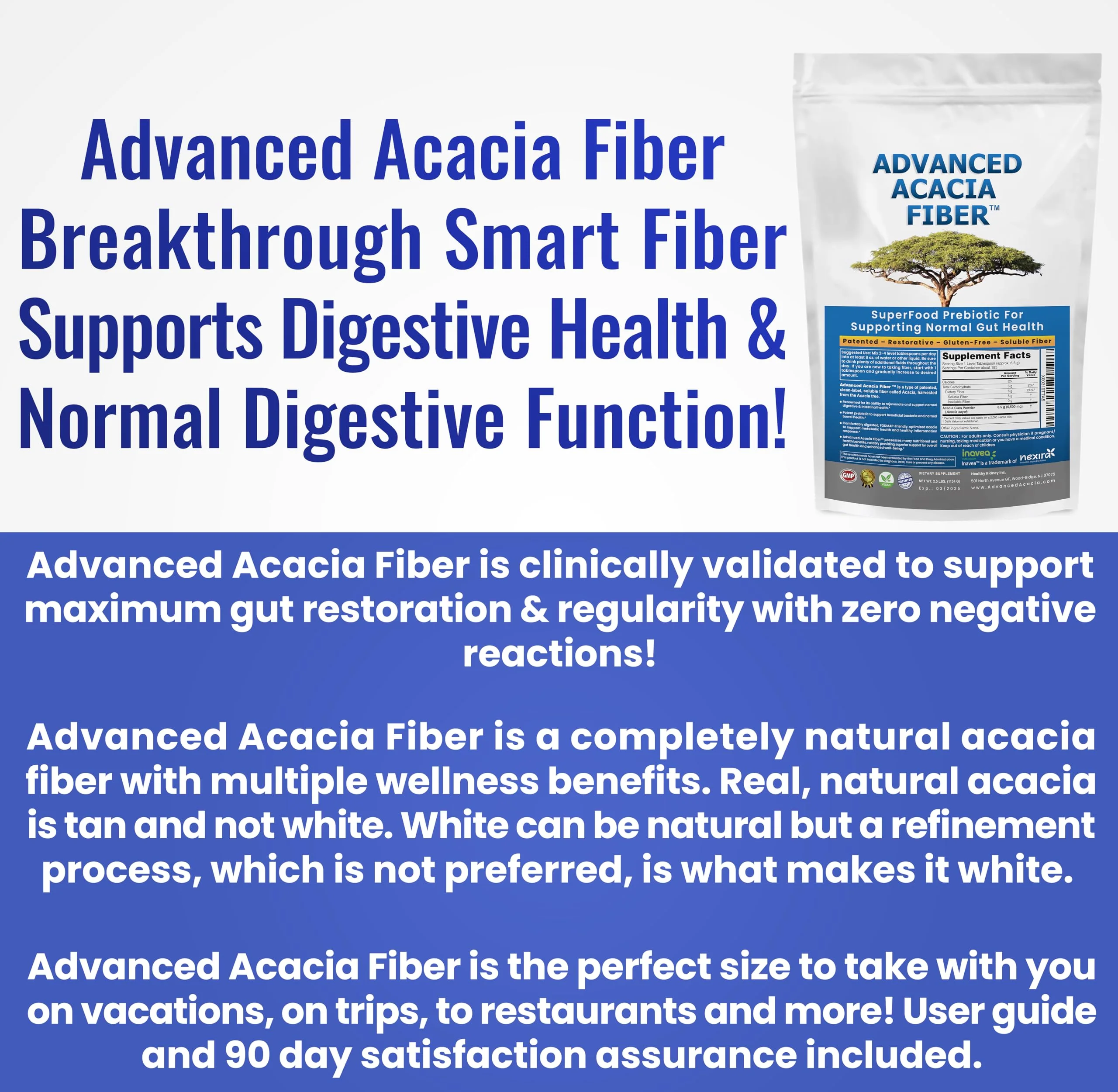 Advanced Acacia Fiber Powder 16oz Organic Soluble Fiber Leaky Gut Repair Powder. Natural Supplement for Gut Health, Regularity, Digestive Rejuvenation - Image 5