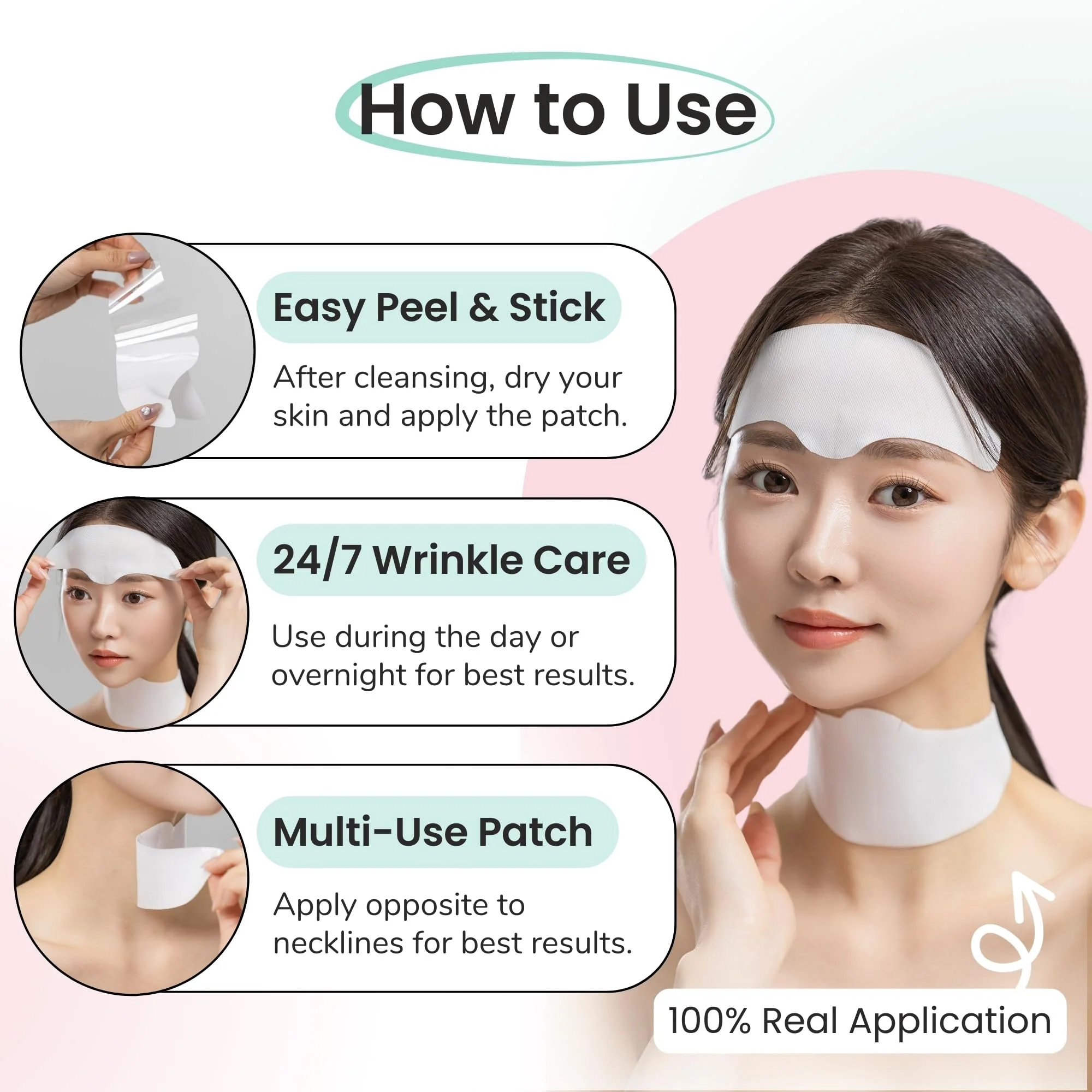Advanced Forehead Wrinkle Patches Overnight - Anti Wrinkle Patches with Collagen, Peptides, Vitamin E - Strong Adhesion with Full Coverage for Forehead Wrinkles & 11 Lines, Made in Korea, 10 Count - Image 4