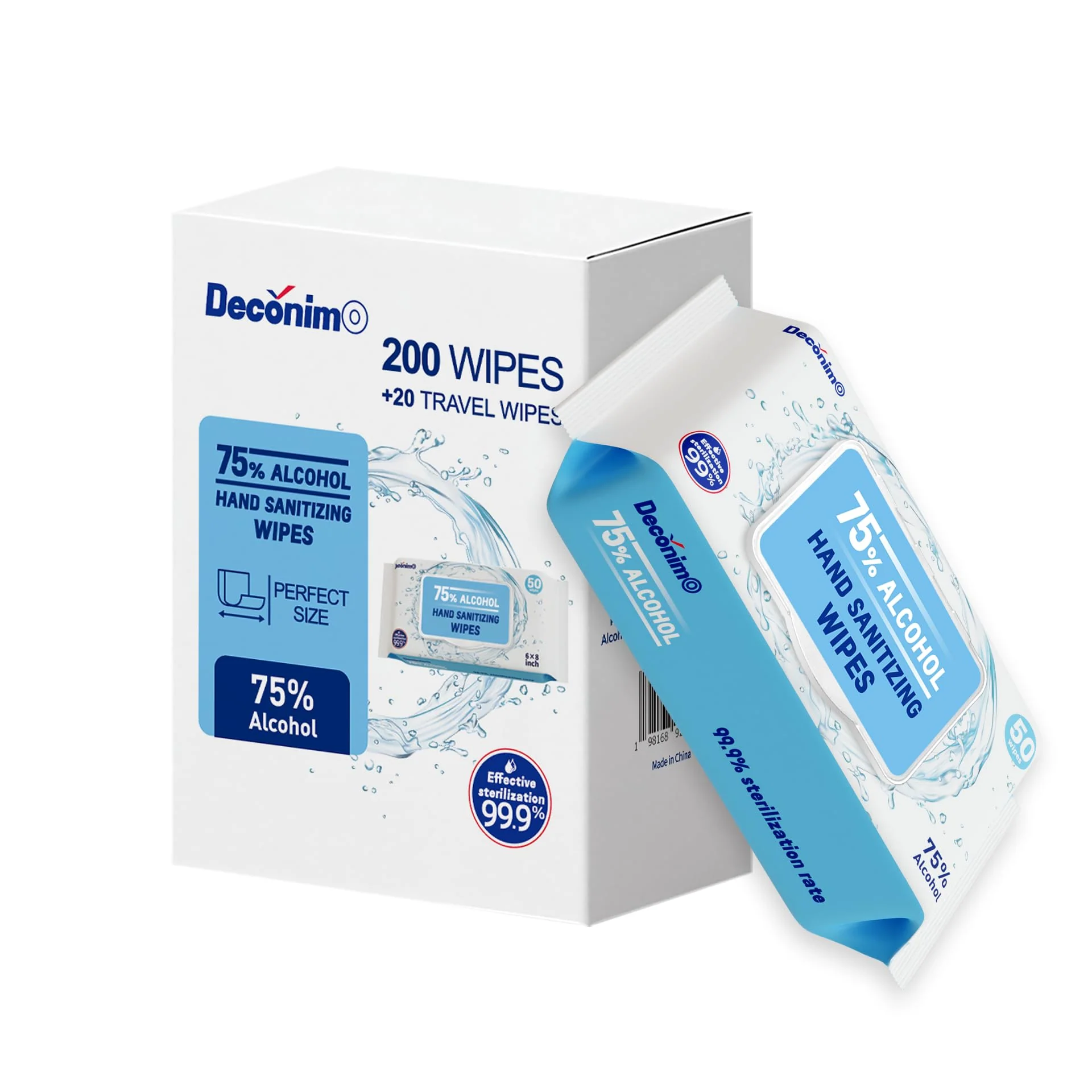 Advanced Large 75% Alcohol Hand Sanitizing Wipes, 4 Packs of 50 (200 count +20 travel wipes) - (Each Wipe Size 6" x 8") - Image 5