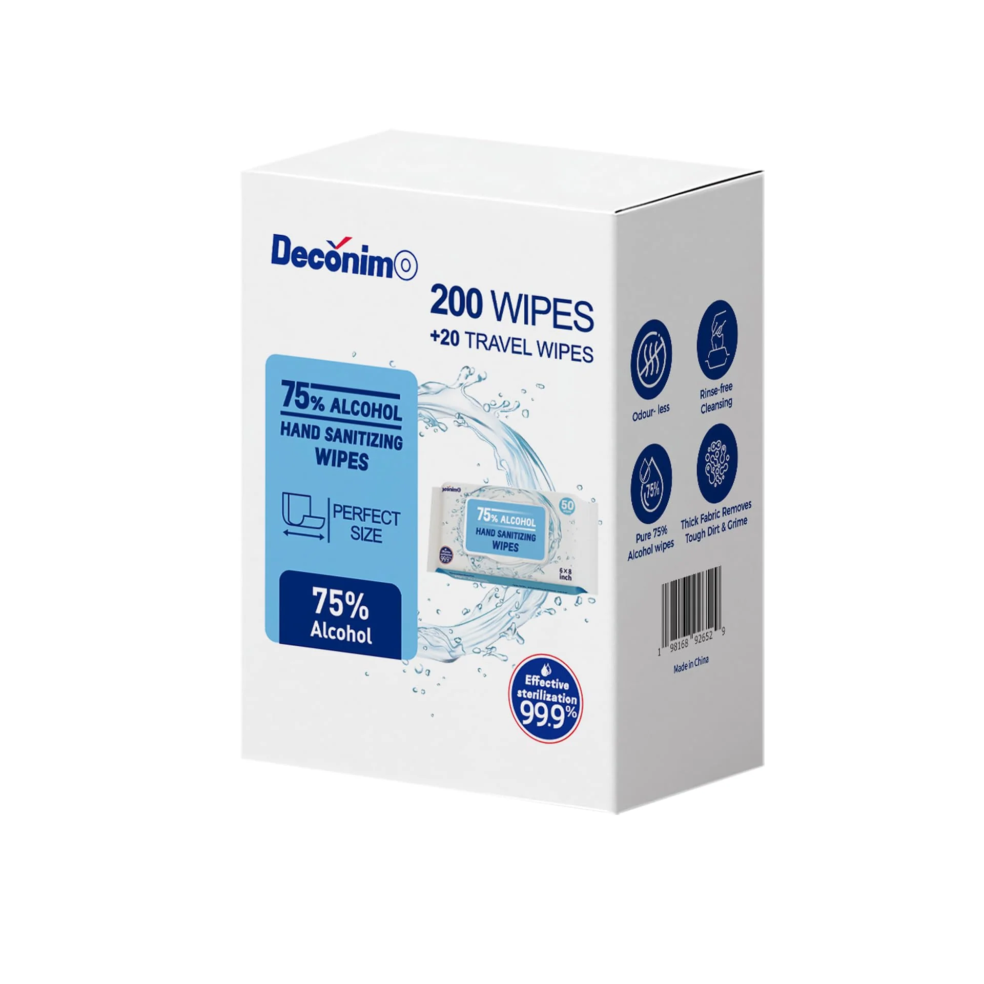 Advanced Large 75% Alcohol Hand Sanitizing Wipes, 4 Packs of 50 (200 count +20 travel wipes) - (Each Wipe Size 6" x 8") - Image 8