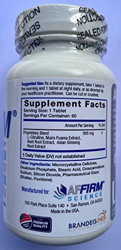 Affirm Science L-Citrulline Dietary Supplement 750mg 60 Tablets | Circulation and Male Performance | Created by Dr. Judson Brandeis - Image 4