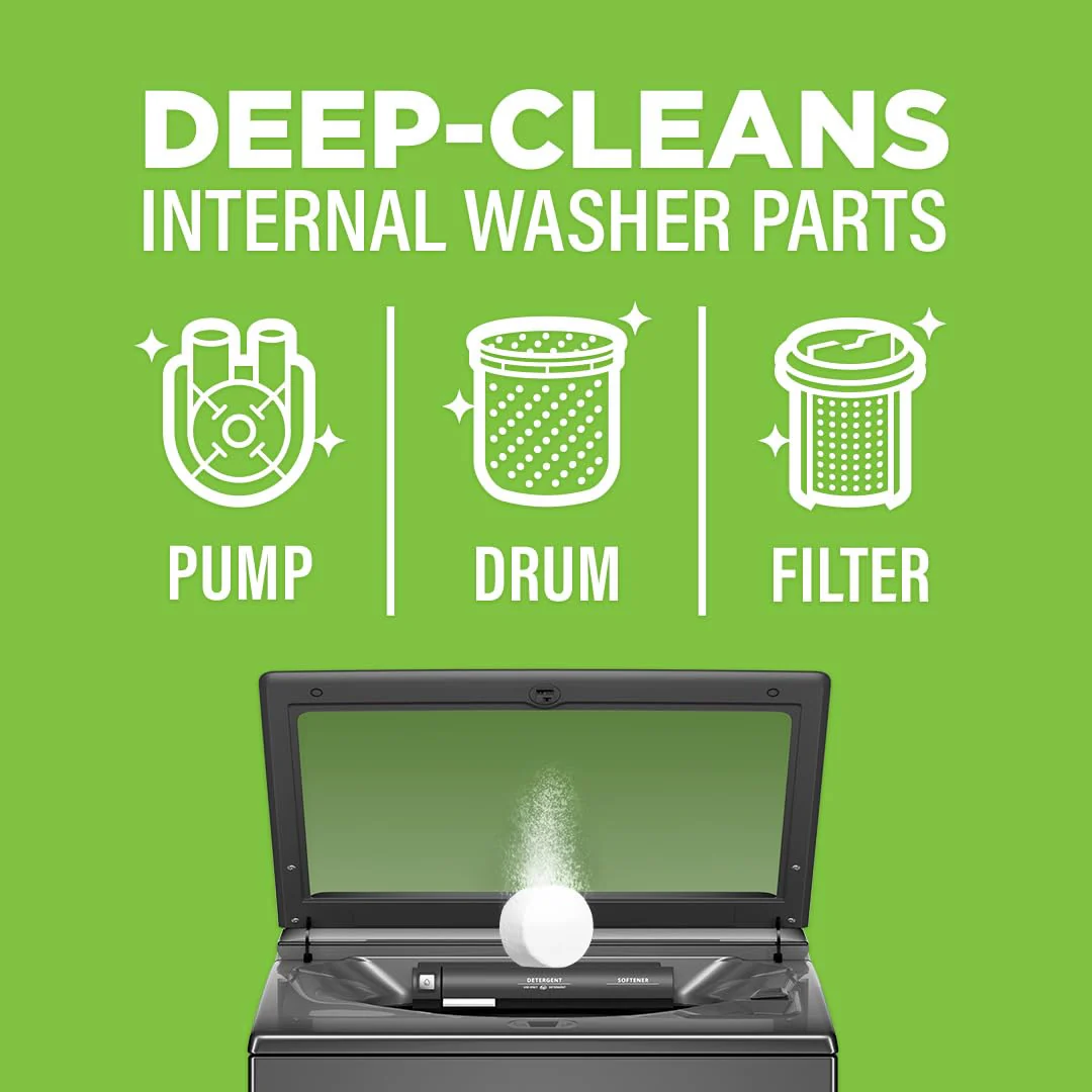 Affresh Washing Machine Cleaner, Helps Power Away Odor Causing Bacteria & Grime Deep Inside Pump, Valve & Hoses, 5 Time Release Tablets, 5 Month Supply - Image 5