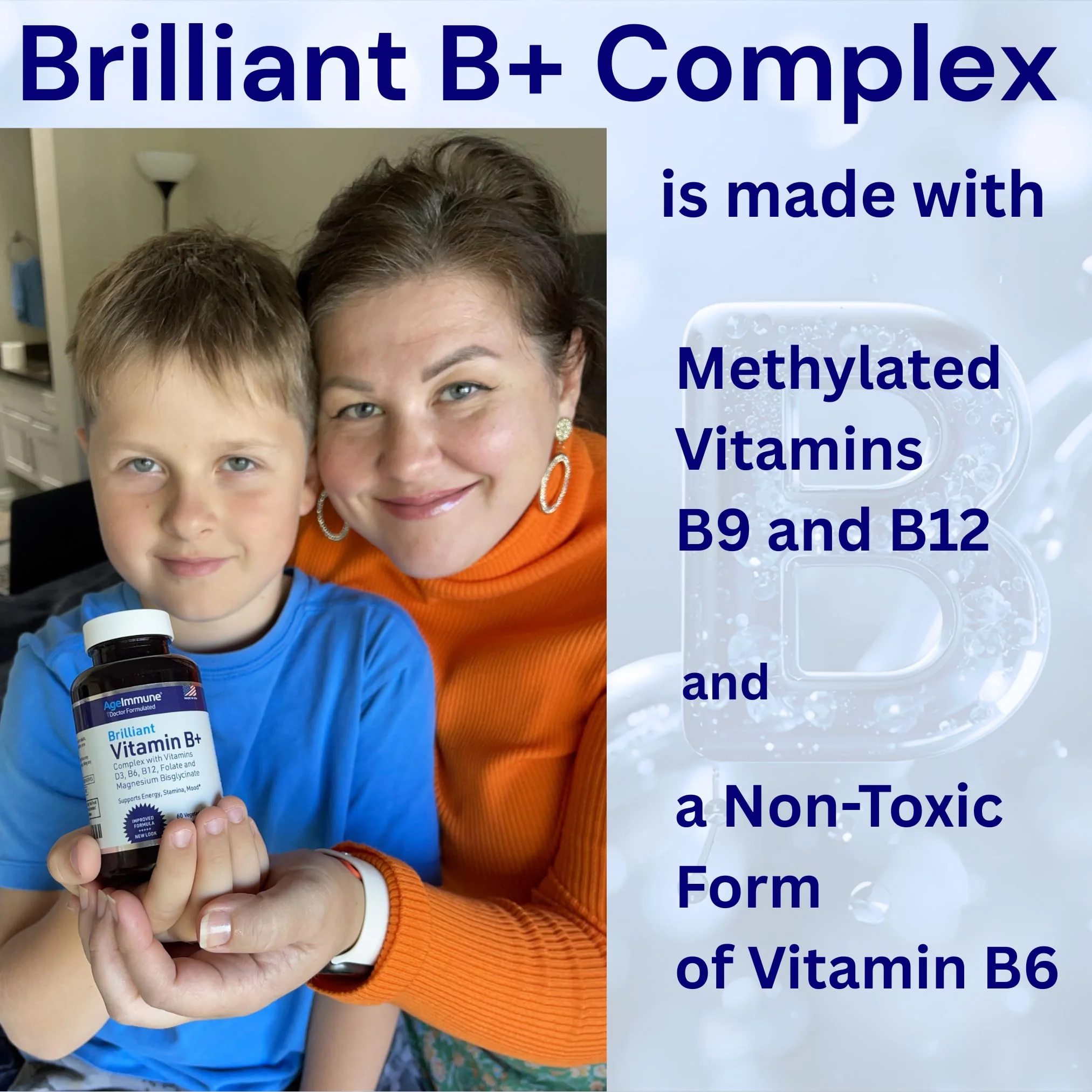 AgeImmune Vitamin B Complex with Vitamin D3 B12 B6 Magnesium Bisglycinate and Folate as Methylfolate - Doctor Formulated Methylated B Complex Supplement – 60 Capsules - Without Niacin - Image 7