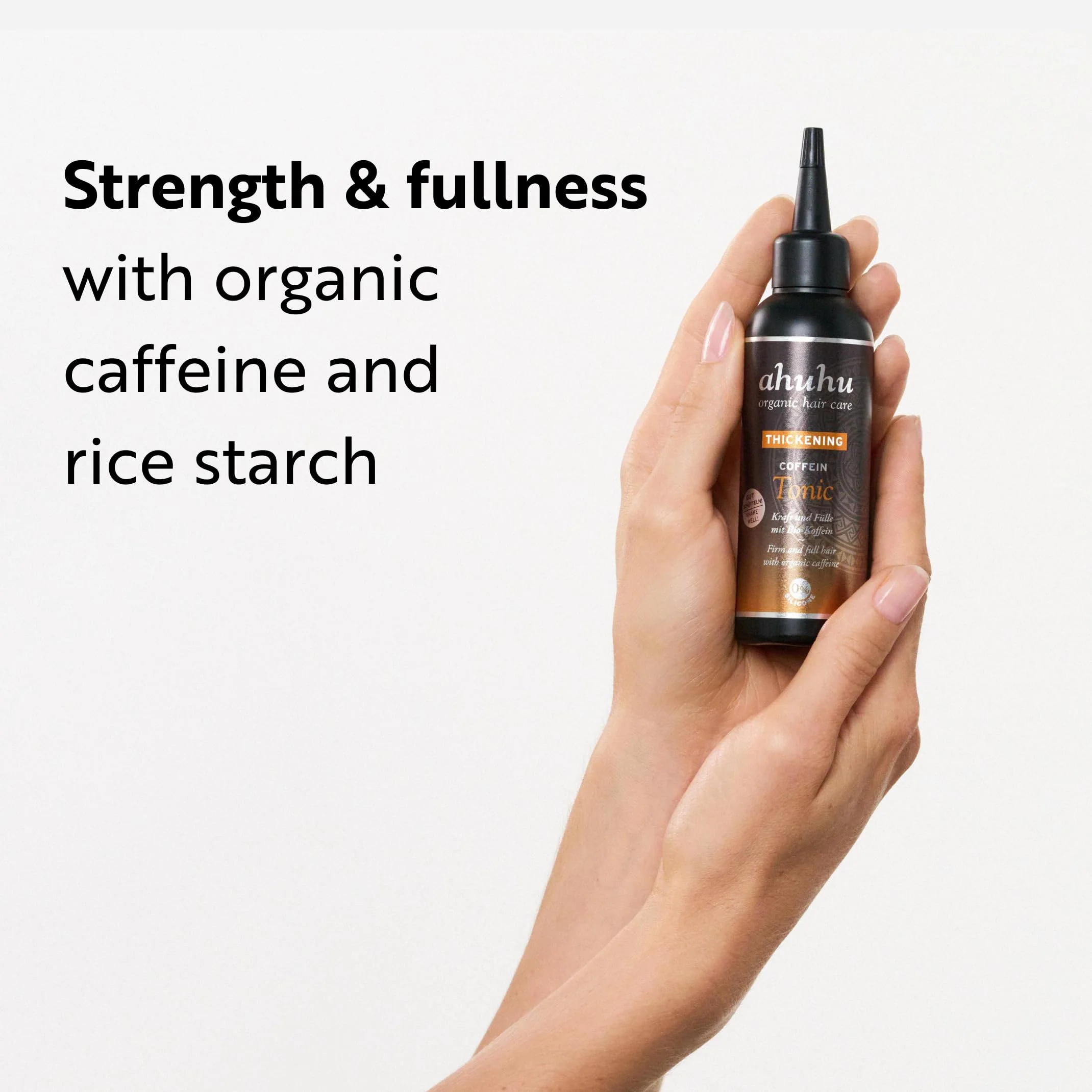 Ahuhu THICKENING Coffein Tonic (100ml) - Strengthening Scalp Treatment With Organic Caffeine & Rice Starch, Hair Thickening & Volumizing Tonic For Men & Women, Vegan Hair Tonic - Image 7