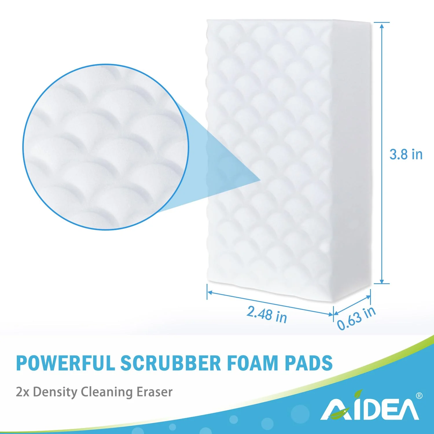 AIDEA Magic Sponges Cleaning Eraser, 2X Density Stronger Sponge for Household, Powerful Scrubber Foam Pads, Multi-Surface Cleaning Supplies for Kitchen, Furniture, Bathroom, Sink, Wall, 48 Pads - Image 7