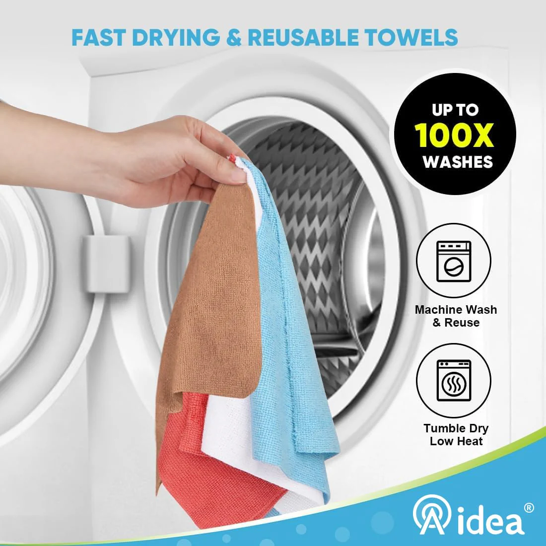 AIDEA Microfiber Cleaning Cloth 165 Sheets 3 Roll, Microfiber Towels for Cars, Shop Rags Washable, Cleaning Rags Reusable Paper Towels for Automotive, Mechanic, Workshops, House,11×9", Coffee - Image 3