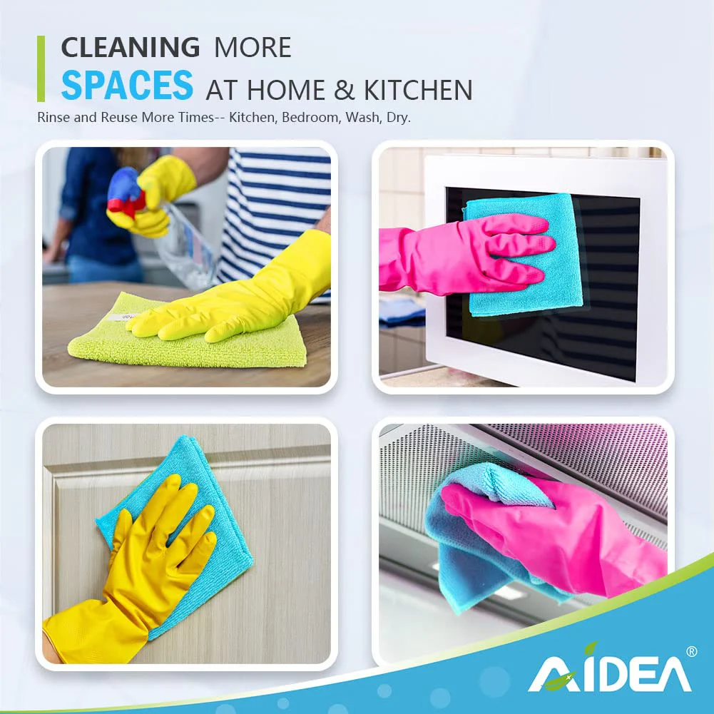 AIDEA Microfiber Cleaning Cloth-50PK, Soft Microfiber Towels for Cars, Absorbent Cleaning Rags, Lint-Free Streak-Free Wash Cloths for House, Kitchen, Window(12in.x12in) - Image 2