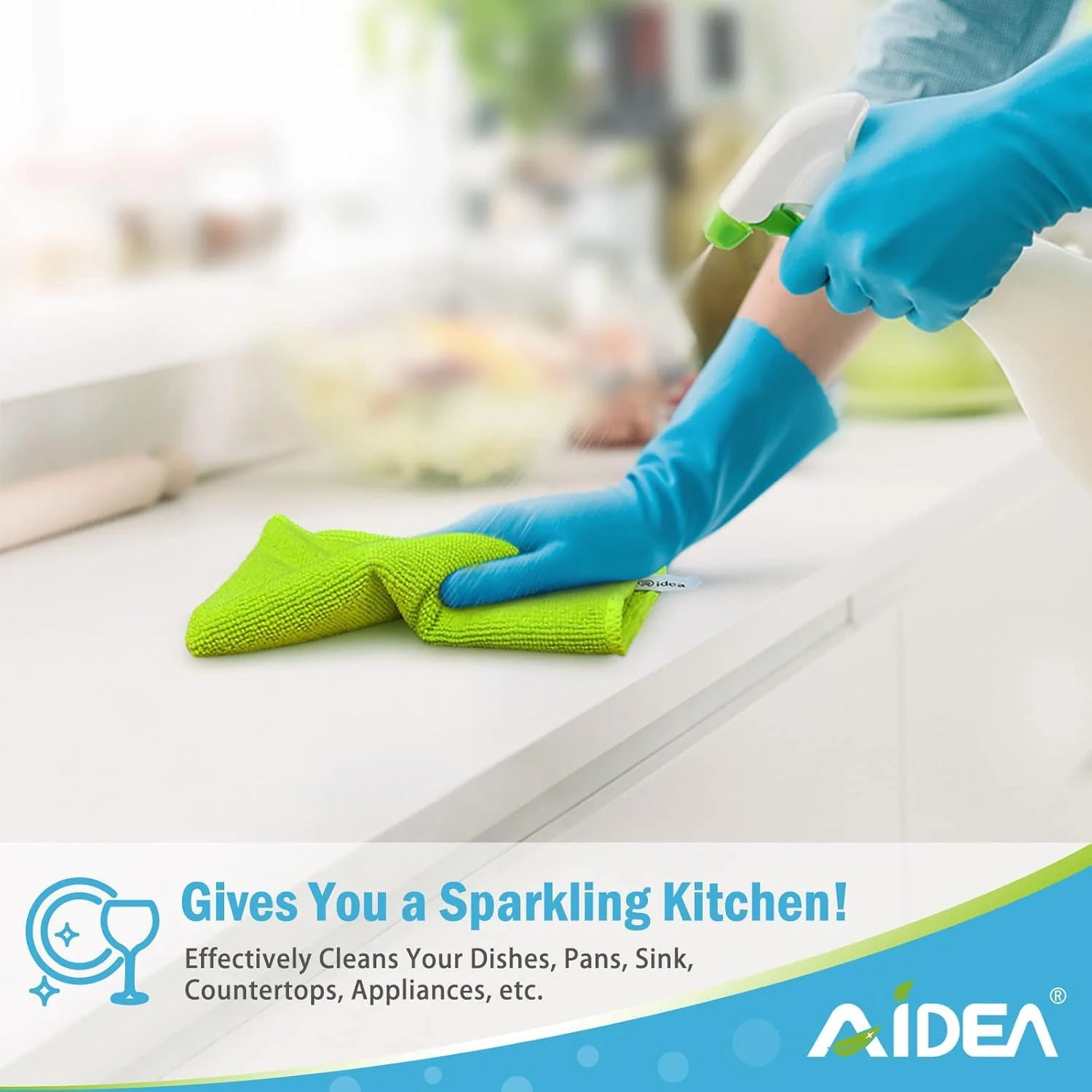 AIDEA Microfiber Cleaning Cloth-600PK, Soft Microfiber Towels for Cars, Absorbent Cleaning Rags, Lint-Free Streak-Free Wash Cloths for House, Kitchen, Window(12in.x12in) - Image 5