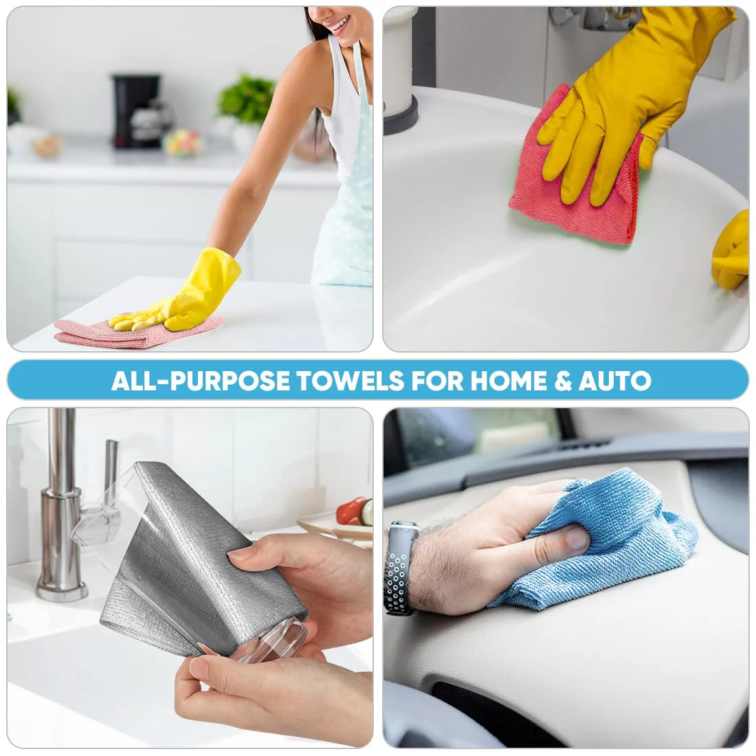 AIDEA Microfiber Cleaning Cloth Roll, 75PK Red, Reusable Paper Towels Tear Away Cloth, Microfiber Towels Washable Shop Rags, Lint Free Cleaning Rags for House, Kitchen, Window, 11.5"×11.5" - Image 4