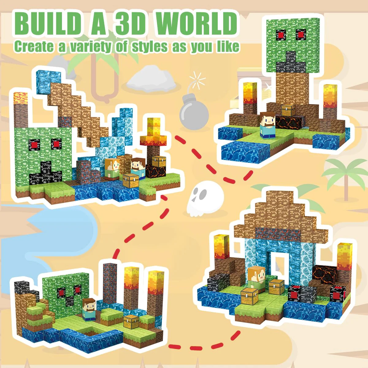 AIDYVOI 160 PCS Magnetic Blocks Building Toys, Build 3D Magnetic Building Blocks Set for Kids Ages 3+, Magnet Blocks STEM Sensory Educational Christmas Birthday Gifts Construction Toys - Image 2