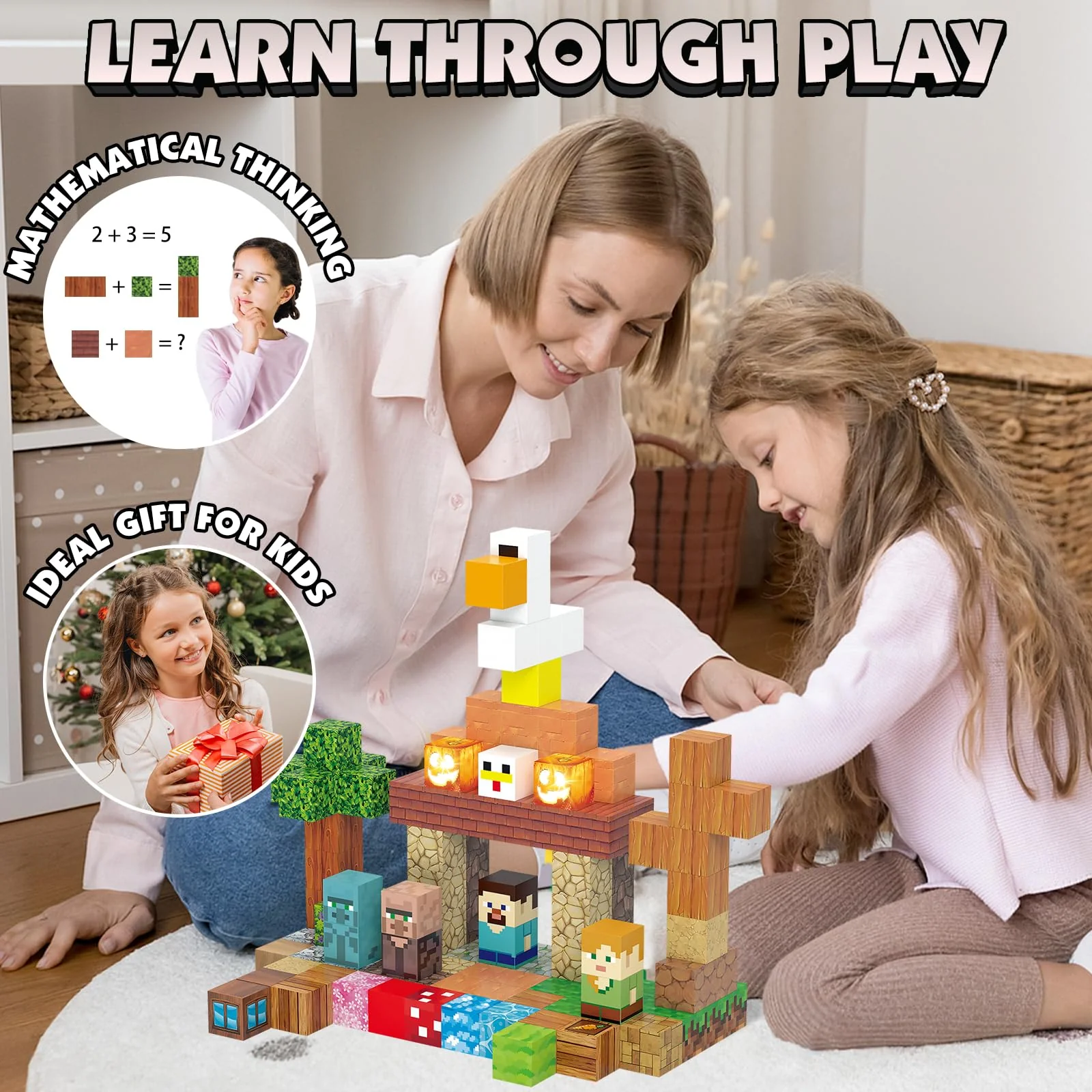 AIDYVOI Magnetic Blocks Toy Building Set for Kids 3+, Light Up Magnetic Building Blocks, 3D Construction Build Toys STEM Sensory Magnet Cubes Christmas Birthday Present - Image 4