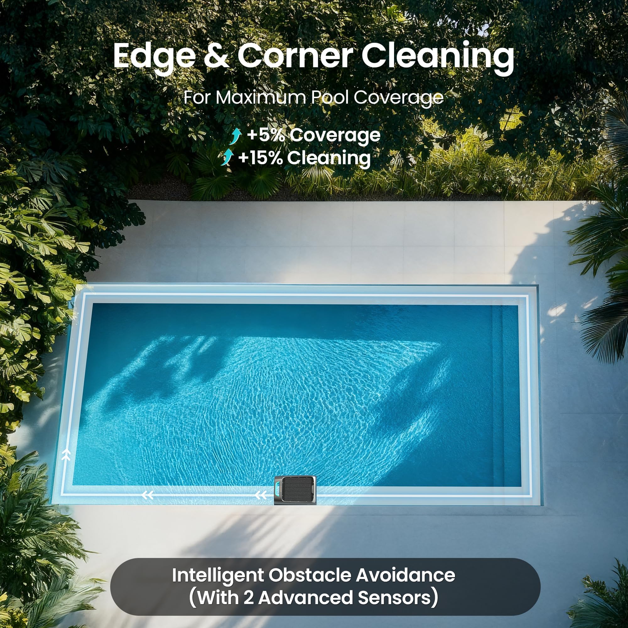 AIPER EcoSurfer S2 Solar Powered Pool Surface Skimmer Robot with APP Support, 24/7 Continuous Cleaning, Dual Charging Modes, Smart Obstacle Avoidance, 150-um Filtration, OTA Upgrade - Image 4