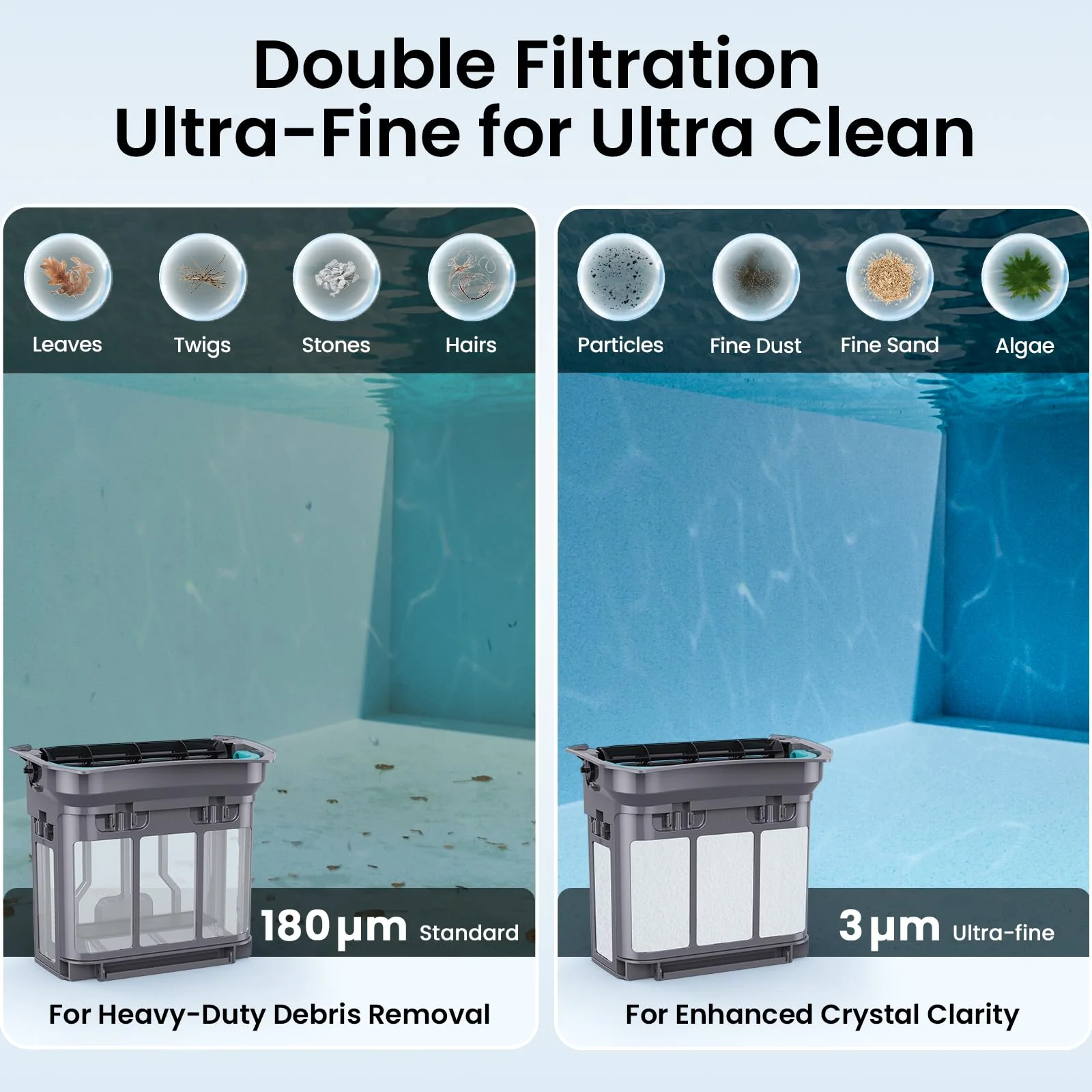 Aiper Scuba X1 Pro Max All-in-One Pool Cleaning Robot & Skimmer with 8,500 GPH Suction, Ultra-fine Filtration, Smart Surface Parking, for All Inground Pools, Blue - Image 3