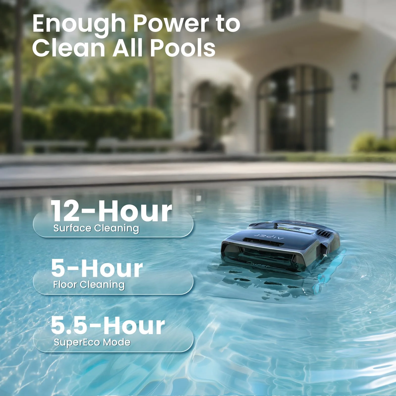 Aiper Scuba X1 Pro Max All-in-One Pool Cleaning Robot & Skimmer with 8,500 GPH Suction, Ultra-fine Filtration, Smart Surface Parking, for All Inground Pools, Blue - Image 5