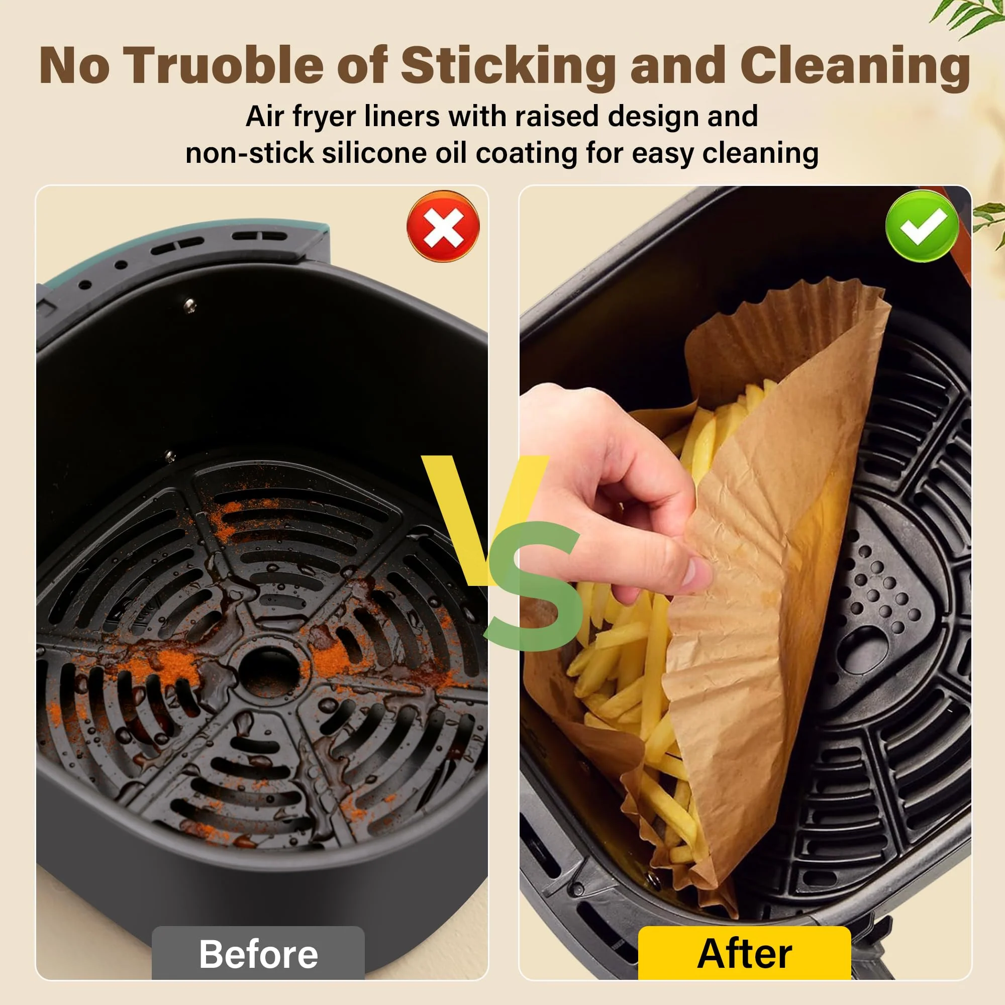 Air Fryer Liners Disposable, 250pcs Non-stick Disposable Airfryer Liners, 8 Inch Unbleached Parchment Paper, Square Air Fryer Paper Liners for 5-8QT Air Fryer, Baking, Roasting Microwave - Image 7