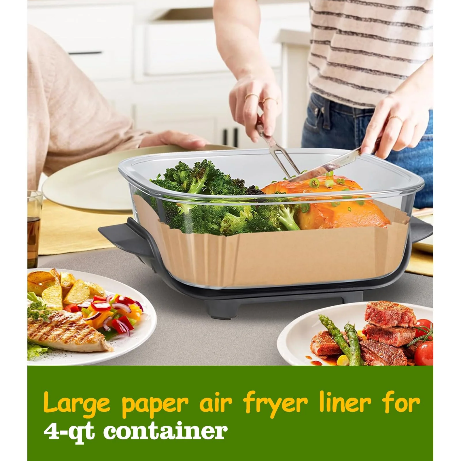 Air Fryer Liners for Ninja Crispi, Disposable 125 + 125 Pcs Ninja Crispi Accessories for Ninja Crispi 4-in-1 Portable Glass Air Fryer Cooking System, Non-Stick Ninja Crispi Liners Disposable - Image 4