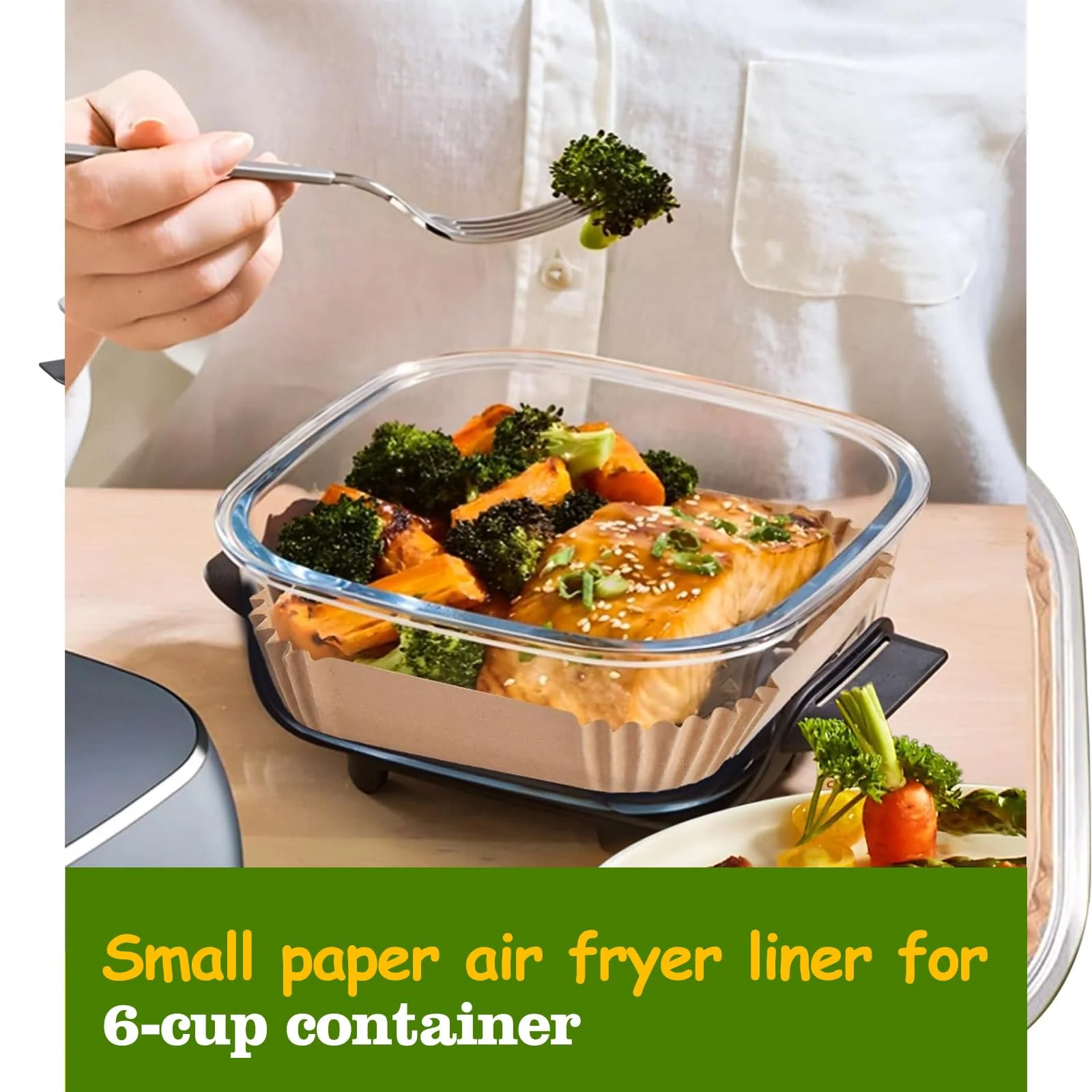 Air Fryer Liners for Ninja Crispi, Disposable 125 + 125 Pcs Ninja Crispi Accessories for Ninja Crispi 4-in-1 Portable Glass Air Fryer Cooking System, Non-Stick Ninja Crispi Liners Disposable - Image 5