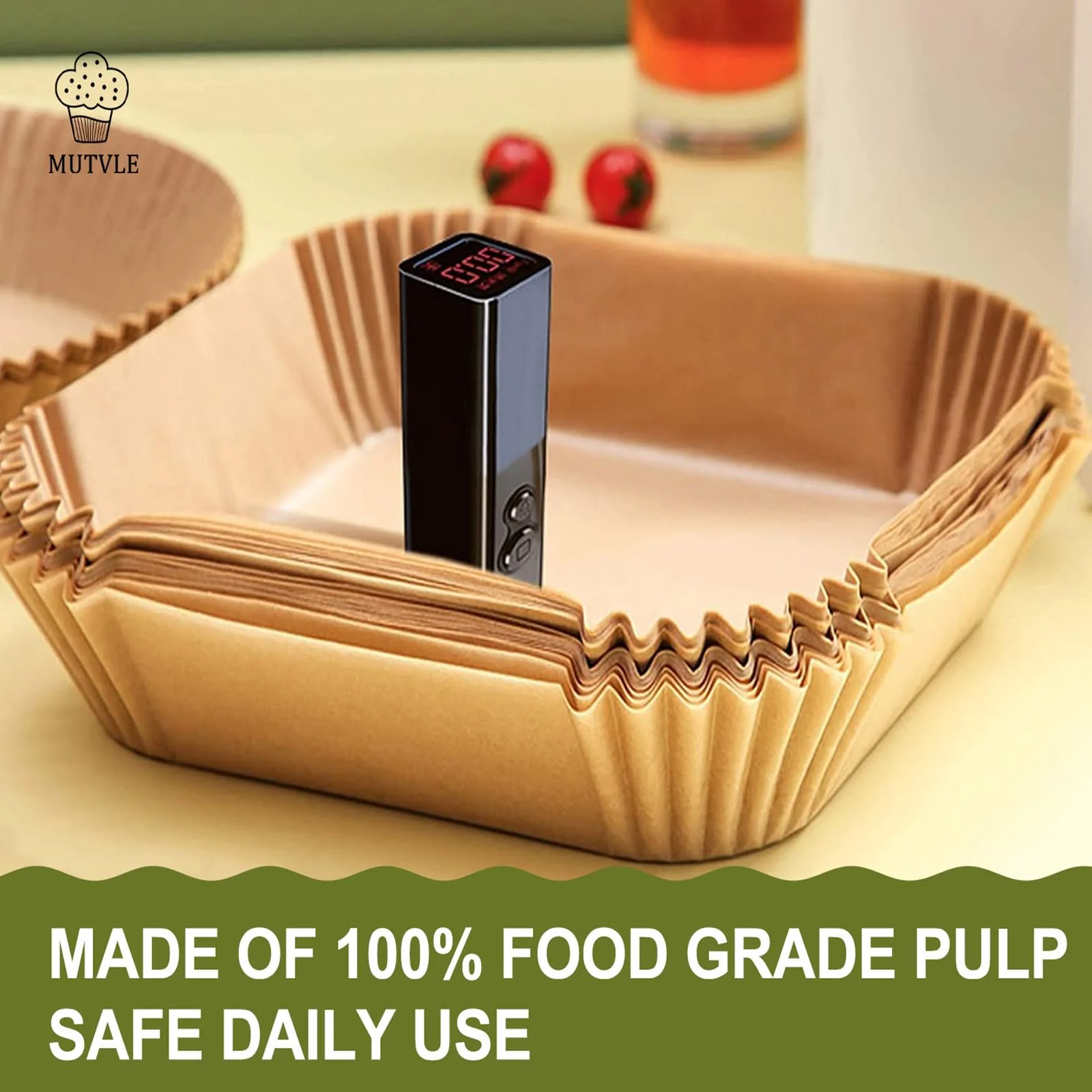 Air Fryer Liners for Ninja Crispi, Disposable 125 + 125 Pcs Ninja Crispi Accessories for Ninja Crispi 4-in-1 Portable Glass Air Fryer Cooking System, Non-Stick Ninja Crispi Liners Disposable - Image 6