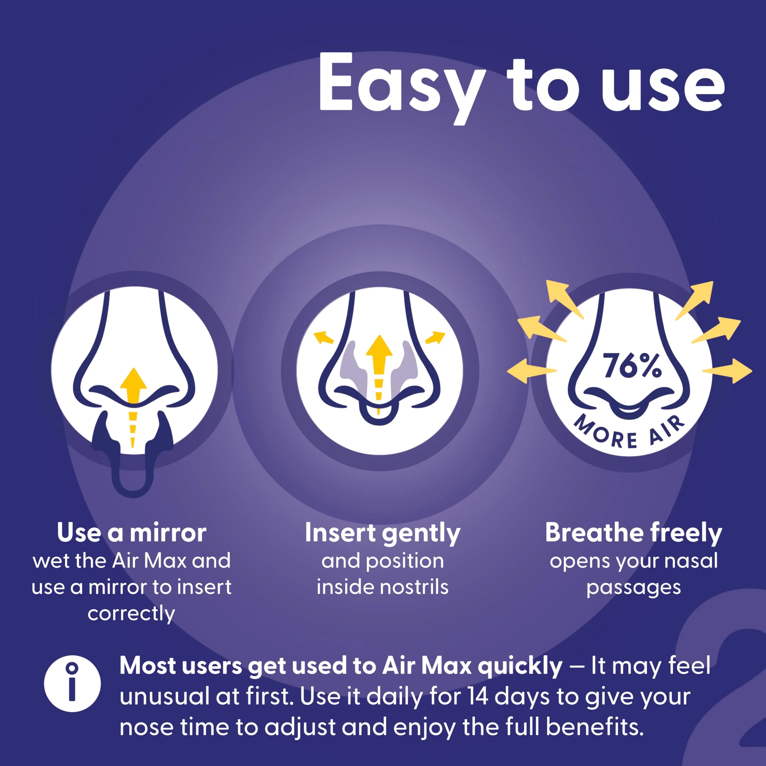 Air Max Nasal Dilators Trial Pack - Anti Snoring Devices - 76% More Airflow for Better Breathing & Against Nasal Congestion - Guaranteed Fit (1x Small & 1x Medium) - Reusable - Image 5