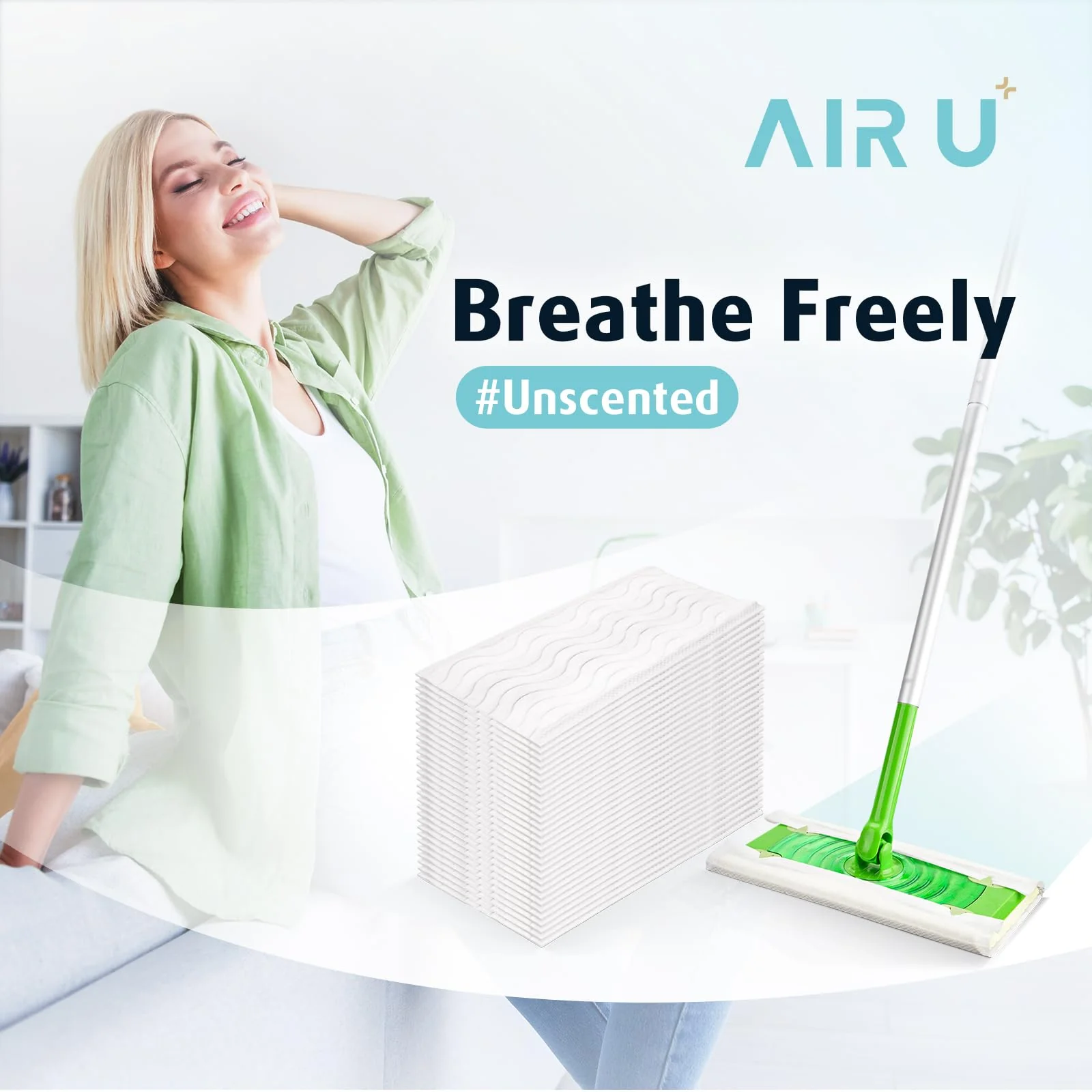 AIR U+ Wet Pads Refill for Swiffer Sweeper Wet Mopping Cloth, Unscented Disposable Floor Cleaning Wipes, 30 Count - Image 7
