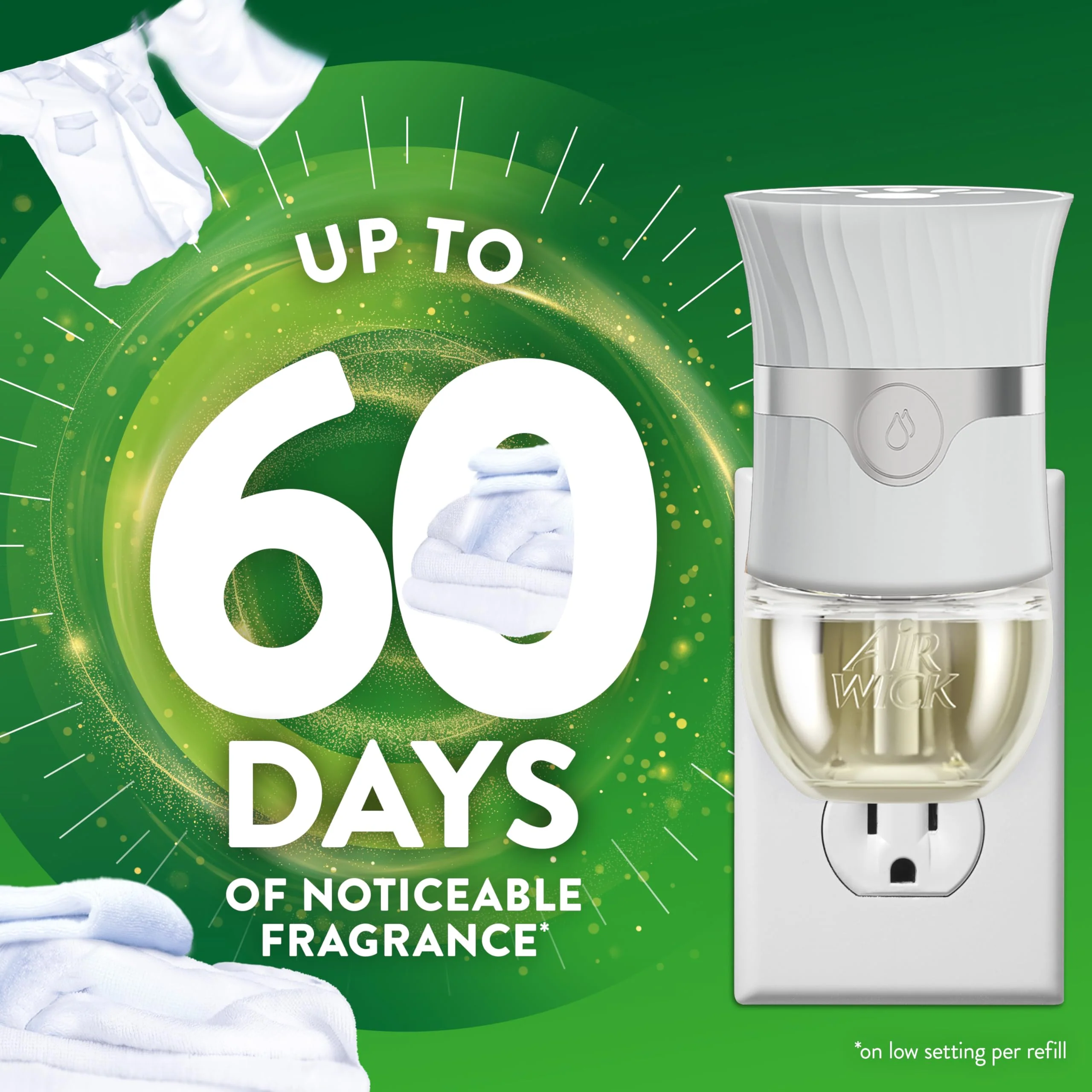 Air Wick Plug in Scented Oil Refill, 10ct, Fresh Linen, Air Freshener, Essential Oils, Eco Friendly Pack - Image 2