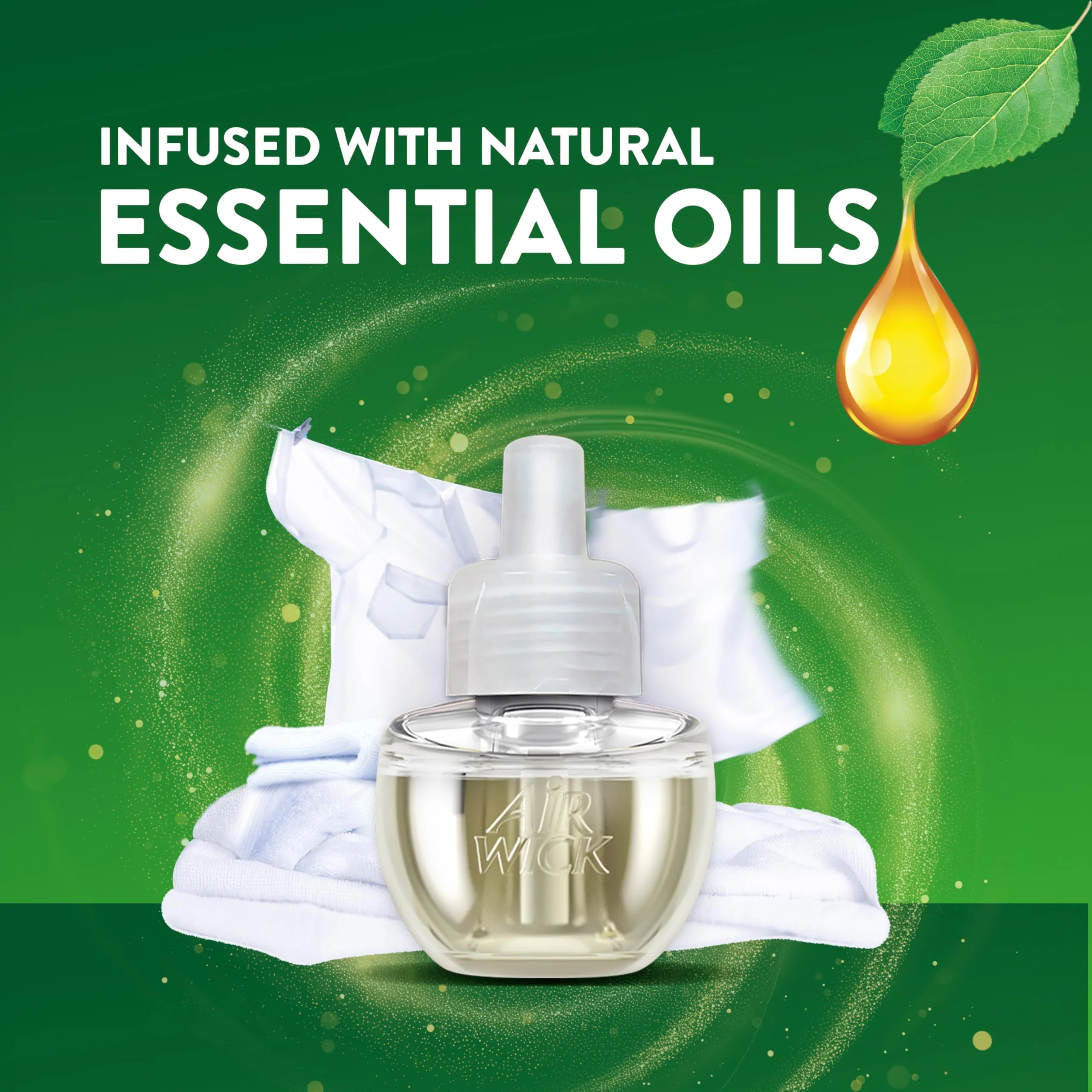 Air Wick Plug in Scented Oil Refill, 10ct, Fresh Linen, Air Freshener, Essential Oils, Eco Friendly Pack - Image 3