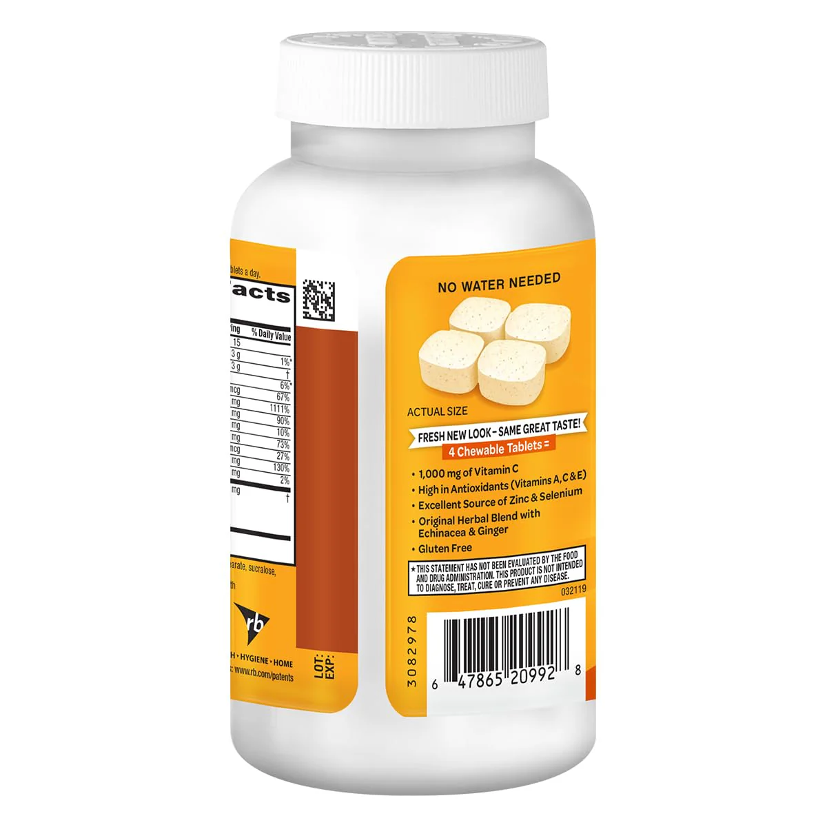 Airborne 1000mg Vitamin C + Zinc Immune Support Supplement Chewable Tablets, Citrus Flavor with Powerful Antioxidants Vitamins A C & E, 116 Chewable Tablets (2 Pack) - Image 8