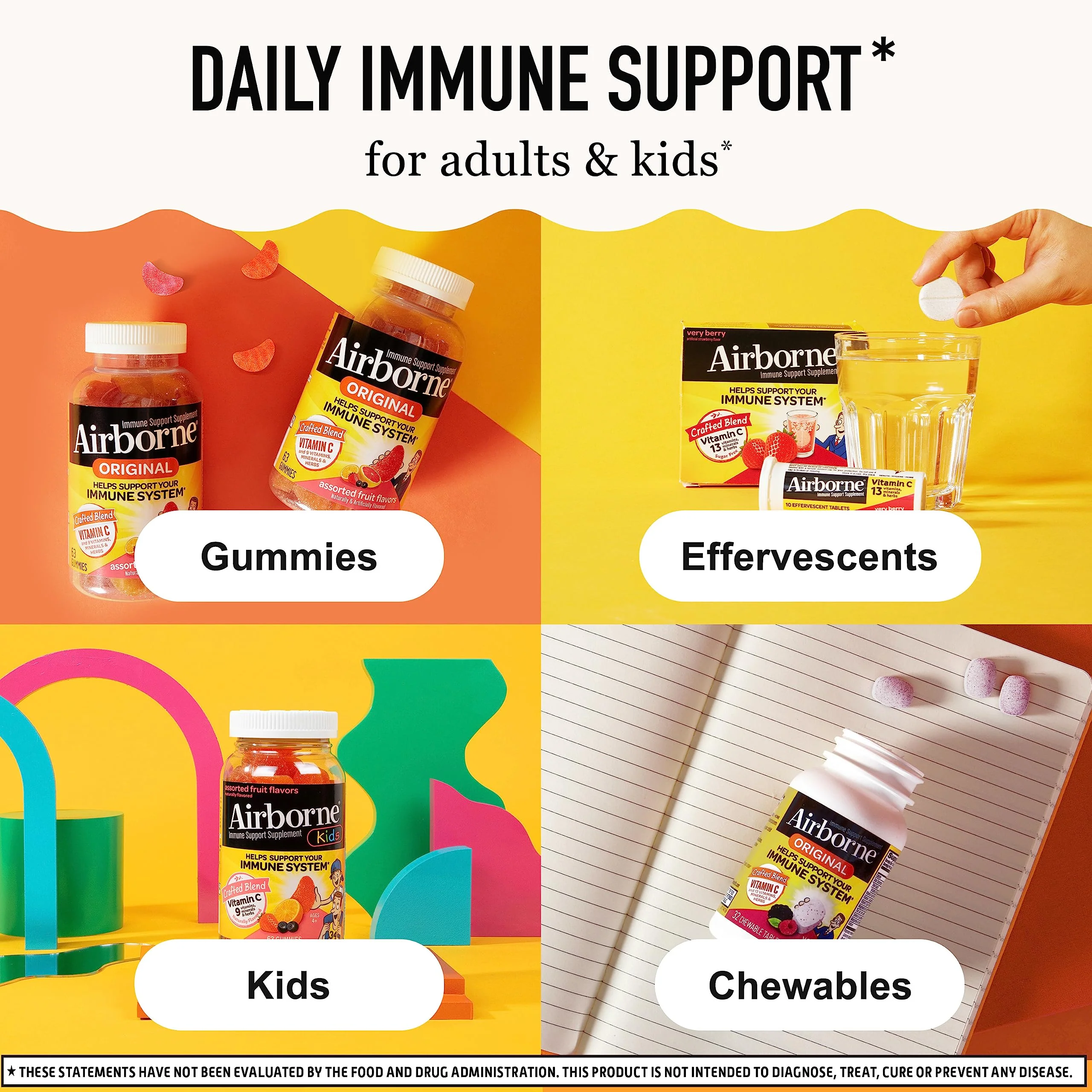 Airborne Elderberry + Zinc & Vitamin C Gummies for Adults,Immune Support with Antioxidants Vitamins C,D & E,Elderberry Flavor,130 Count (Pack of 2) - Image 8