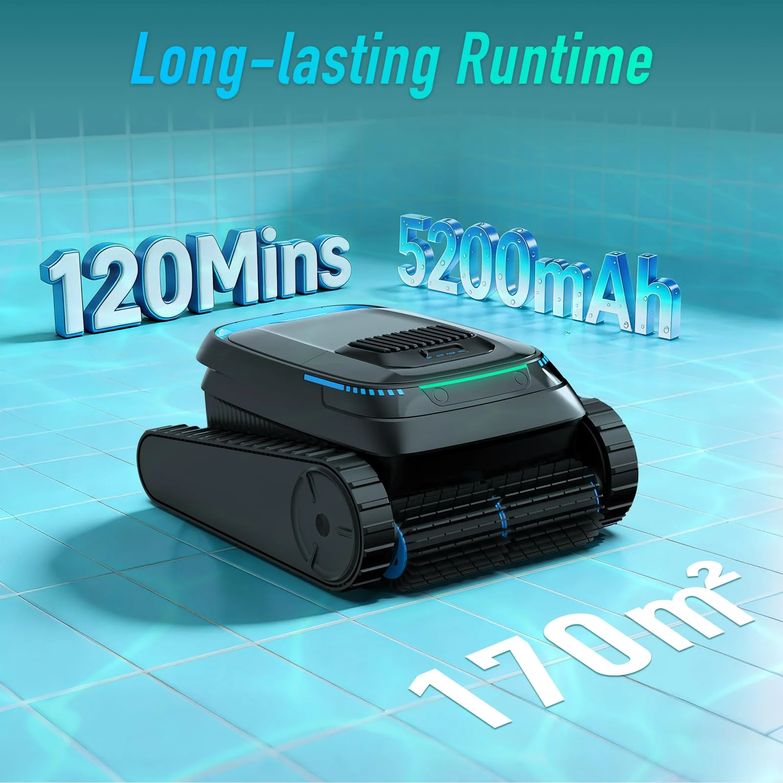 AIRROBO Cordless Robotic Pool Cleaner for Inground & Above Ground Pools, Smart Zigzag Navigation, Floor, Wall & Waterline Cleaning, 5000 GPH - Image 6